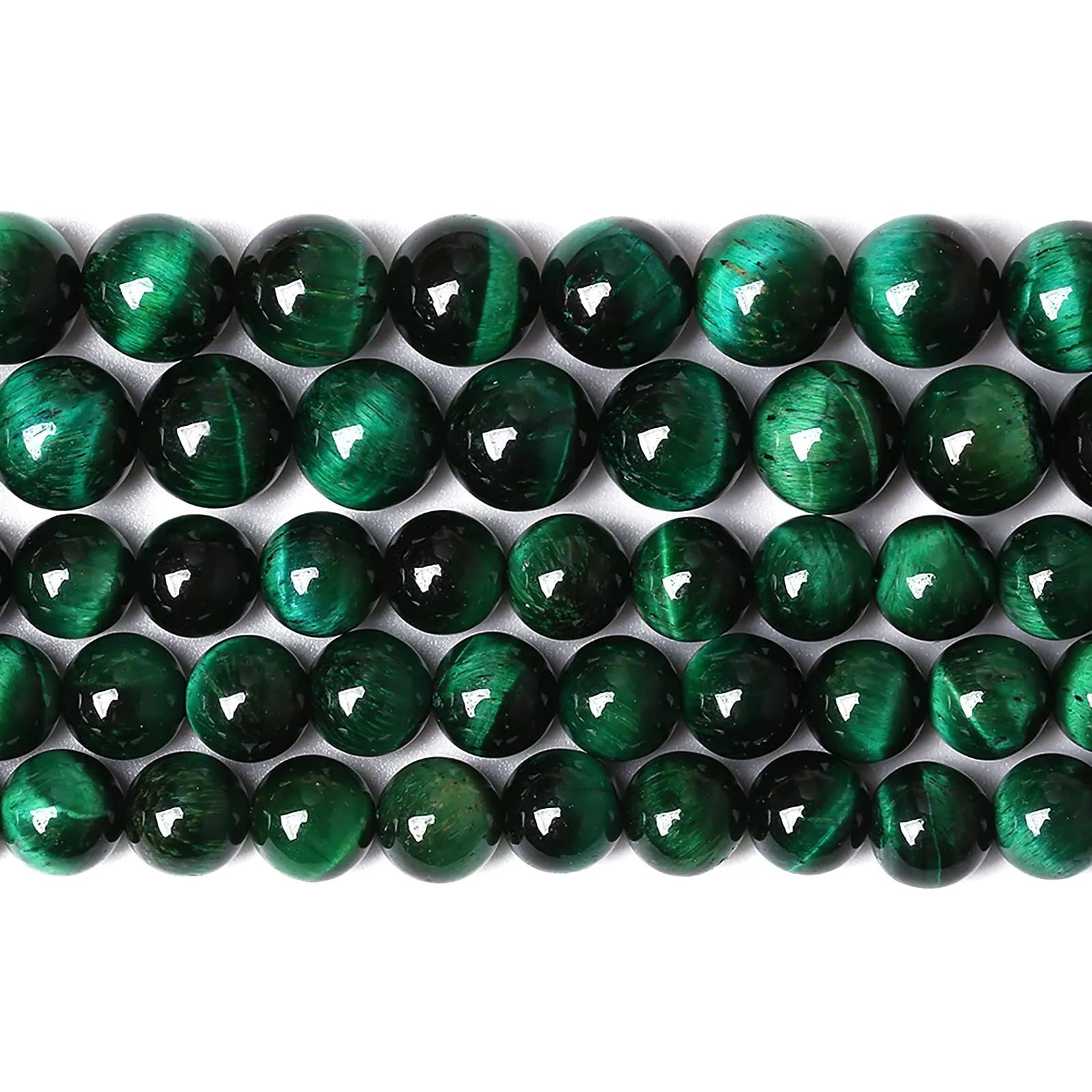 ZXYMLZI 32 Perline in Pietra Occhio di Tigre Verde, 12 mm - immagine 1