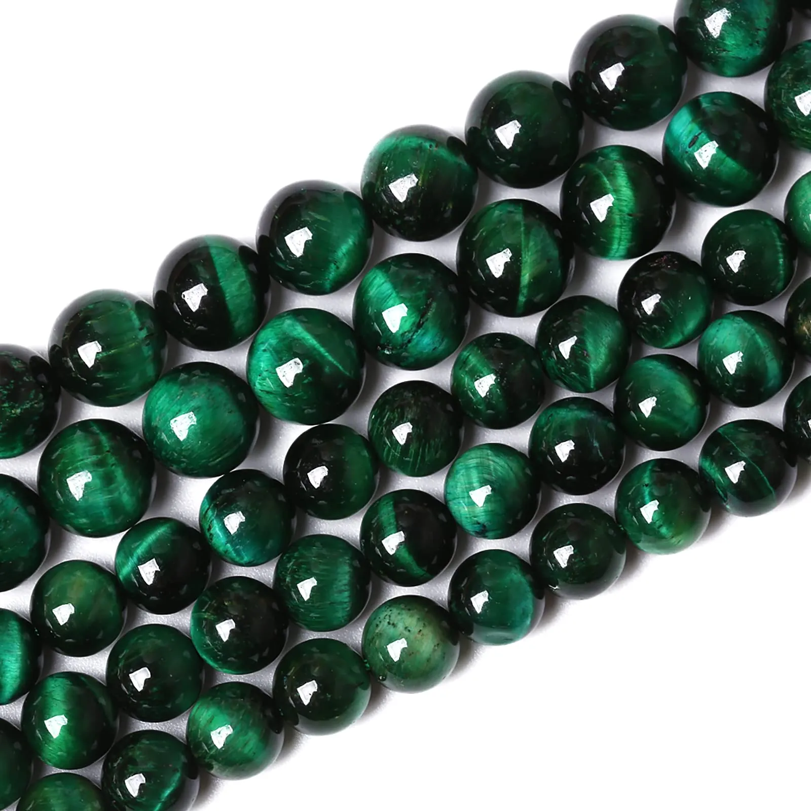 ZXYMLZI 32 Perline in Pietra Occhio di Tigre Verde, 12 mm - immagine 2
