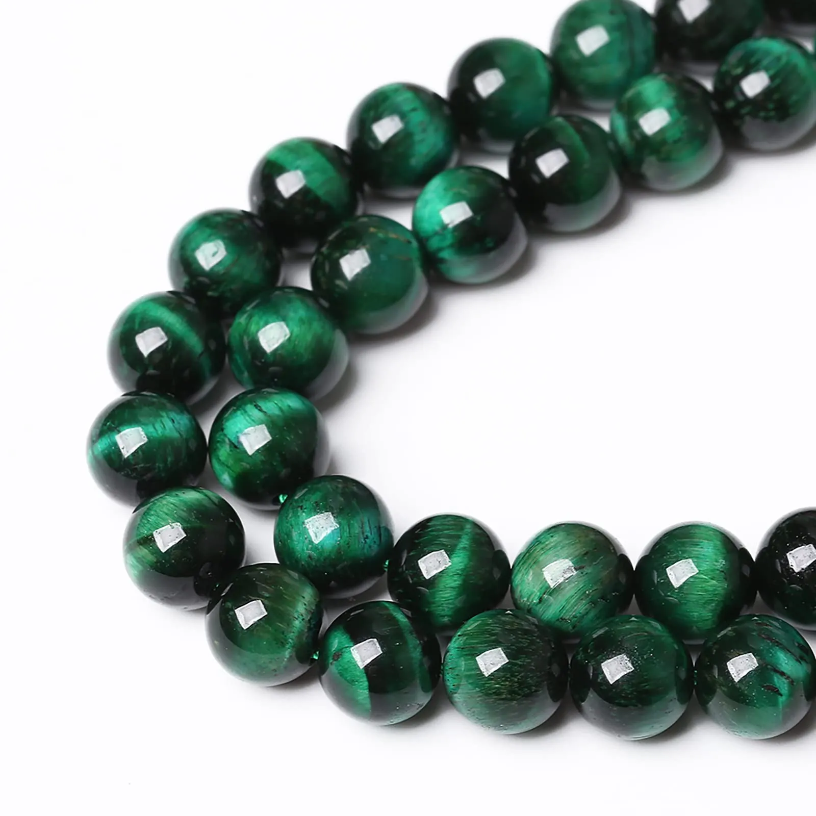 ZXYMLZI 32 Perline in Pietra Occhio di Tigre Verde, 12 mm - immagine 4