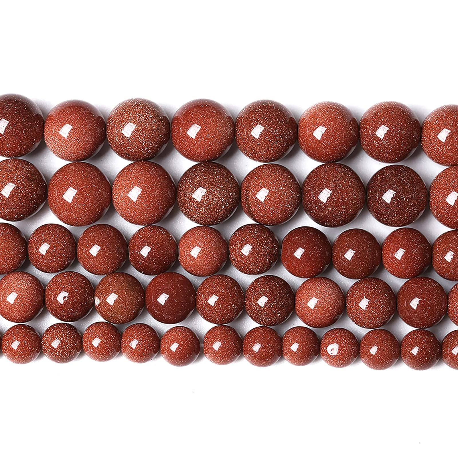 ZXYMLZI Perline in Pietra Arenaria Oro Naturale 6mm, 61 Pezzi - immagine 2