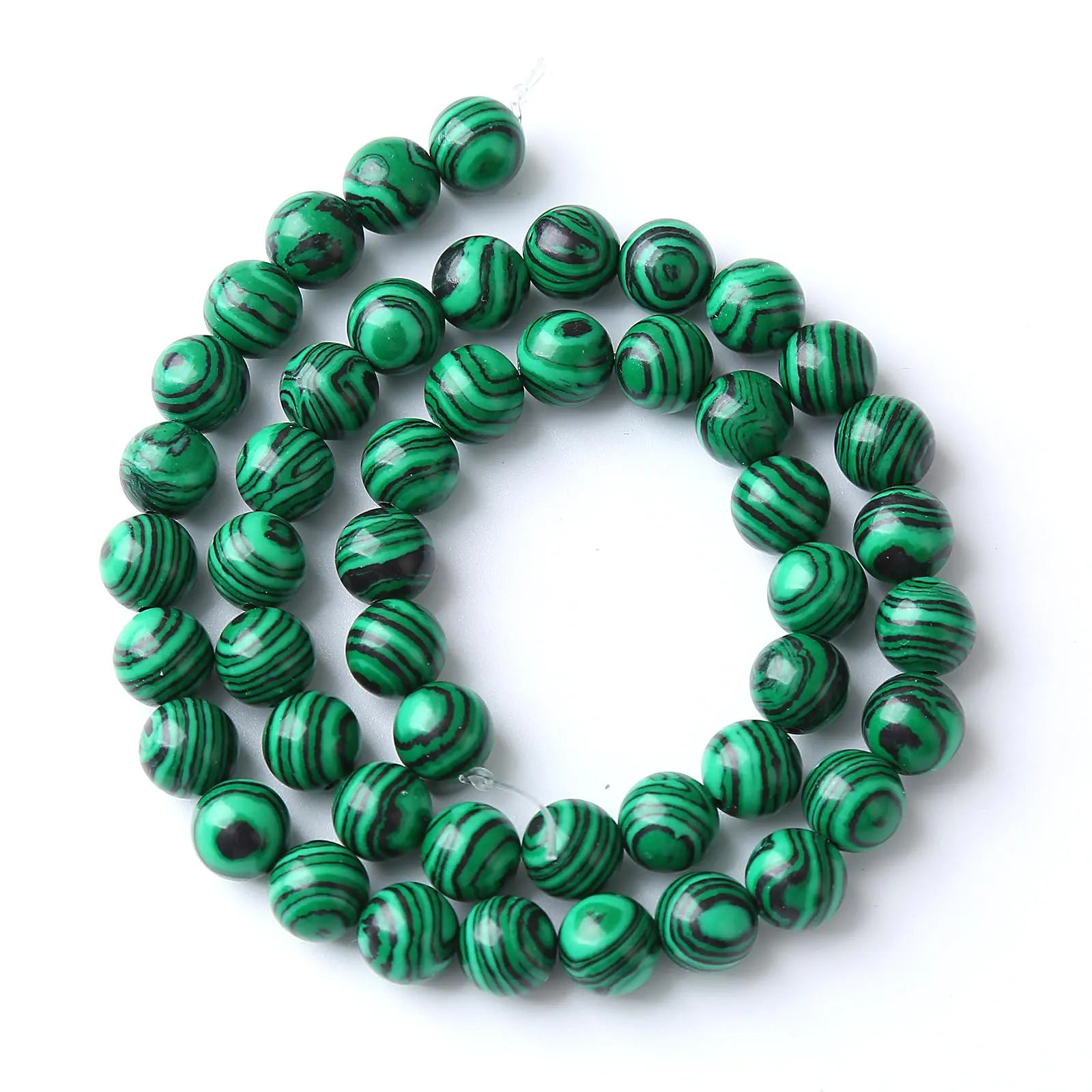 ZXYMLZI 60pcs 6mm Malachite Sintetica Verde Perline Rotonde per Gioielli DIY - immagine 5