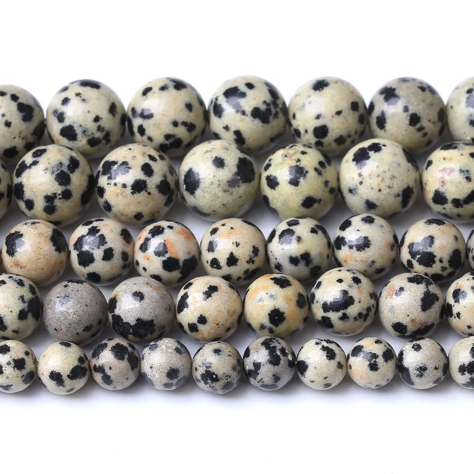 ZXYMLZI Perline di Diaspro Dalmata Naturale 6mm, 60 Pezzi - immagine 1