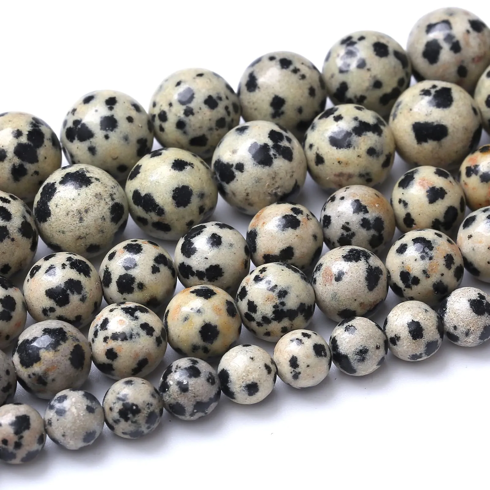 ZXYMLZI Perline di Diaspro Dalmata Naturale 6mm, 60 Pezzi - immagine 2