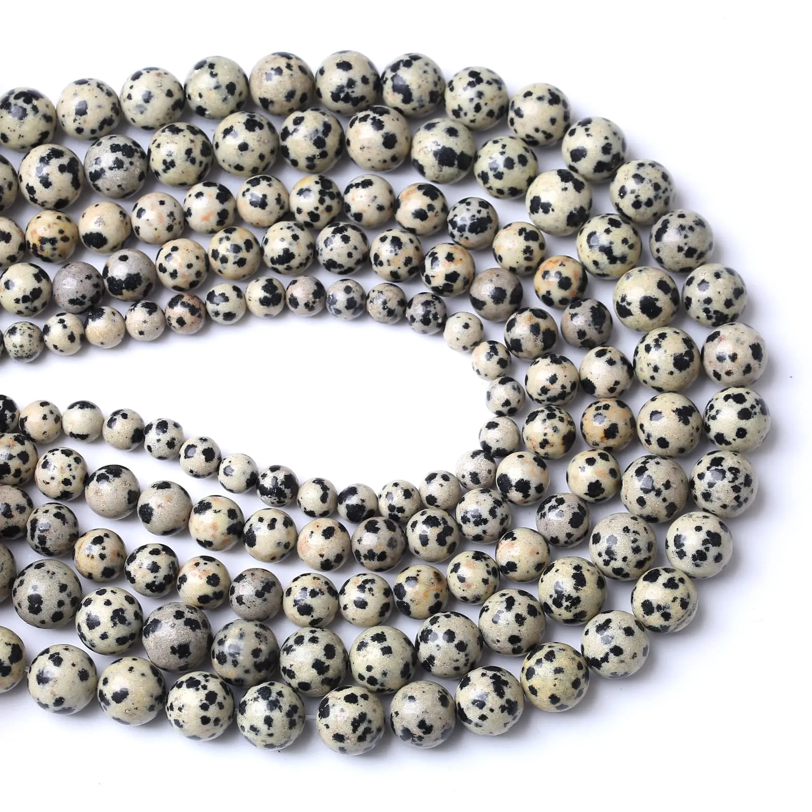 ZXYMLZI Perline di Diaspro Dalmata Naturale 6mm, 60 Pezzi - immagine 3