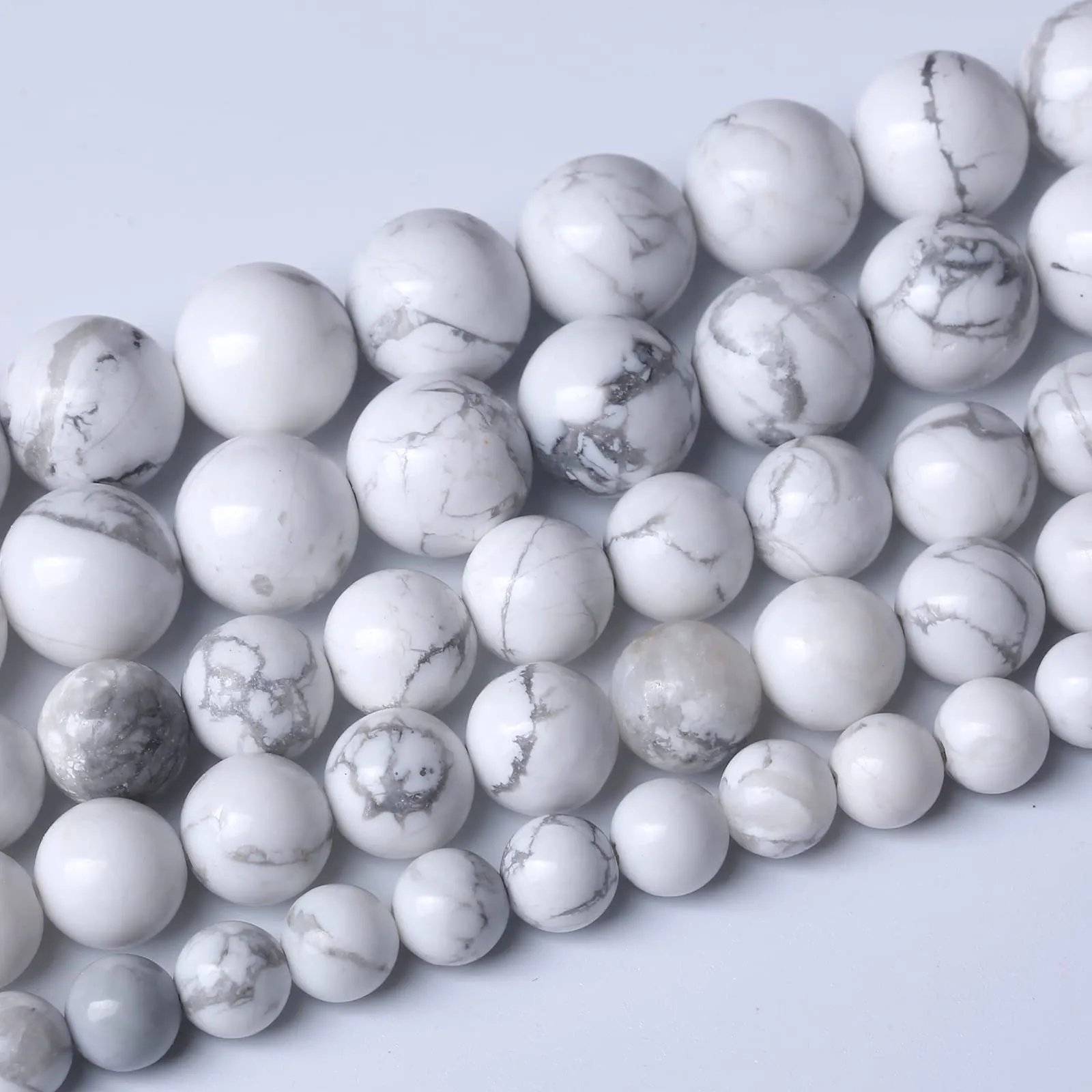 ZXYMLZI 45 Perline in Pietra Naturale Howlite Bianca, 8 mm - immagine 3