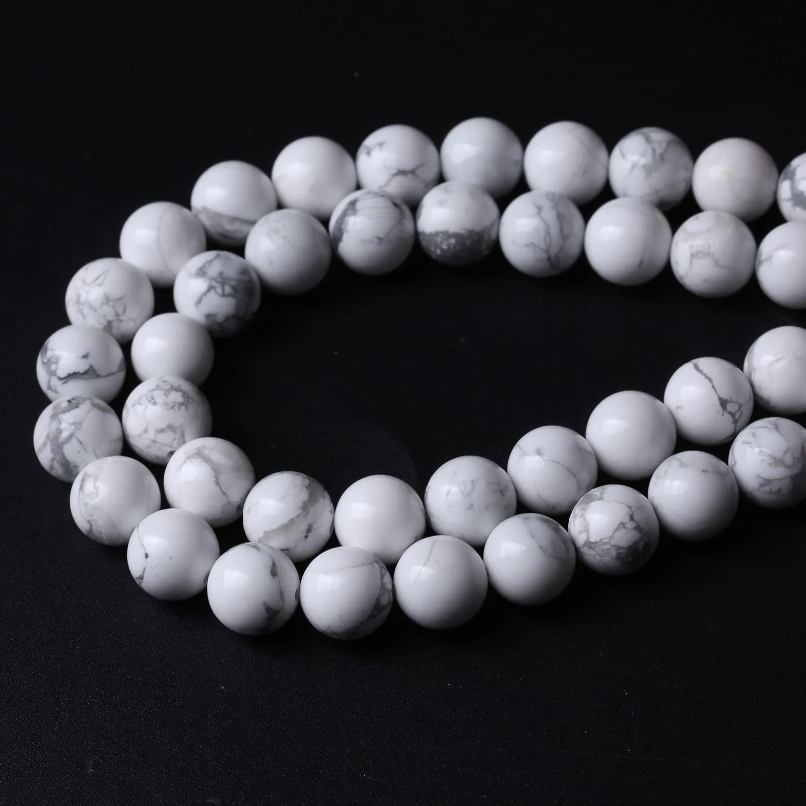 ZXYMLZI 45 Perline in Pietra Naturale Howlite Bianca, 8 mm - immagine 4