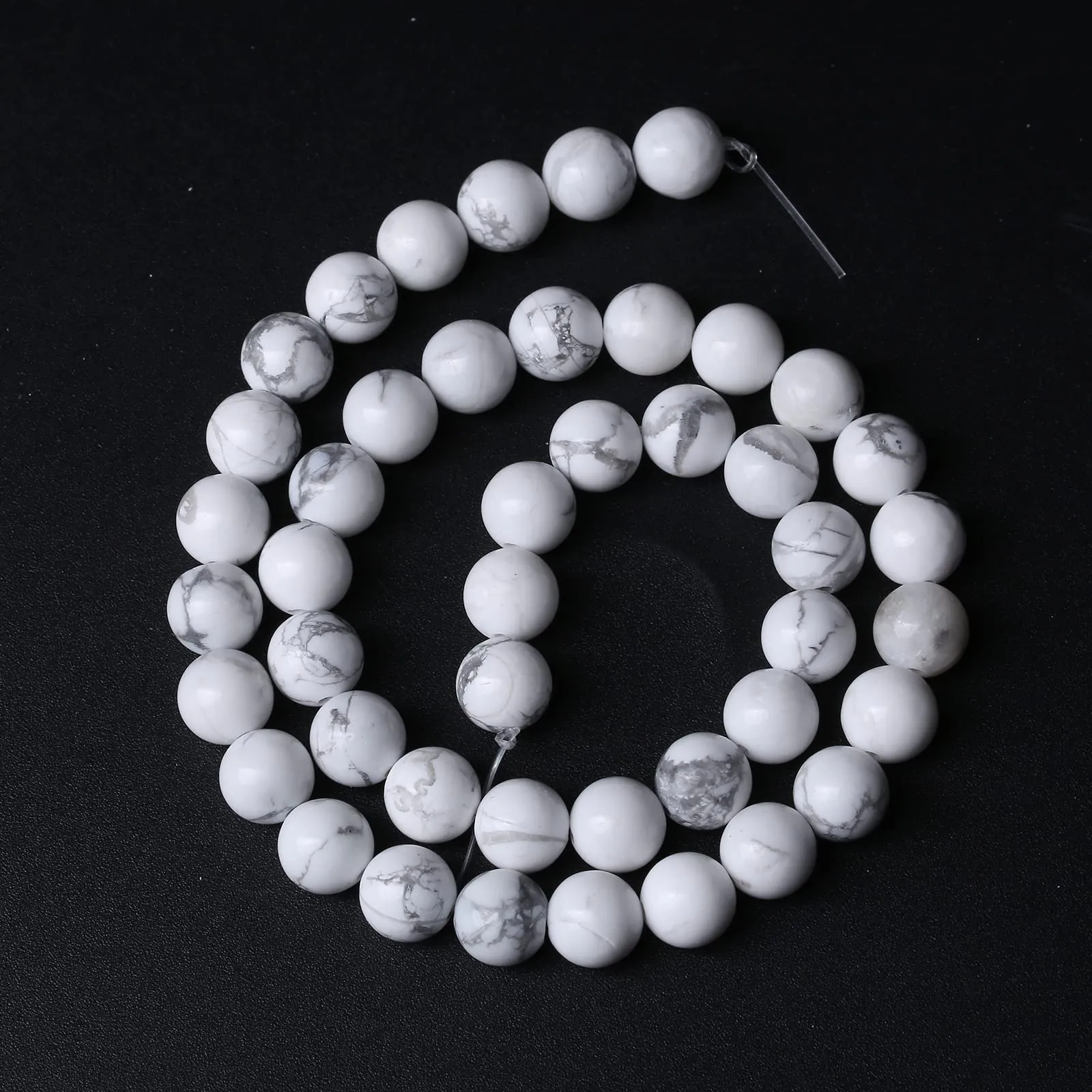 ZXYMLZI 45 Perline in Pietra Naturale Howlite Bianca, 8 mm - immagine 5