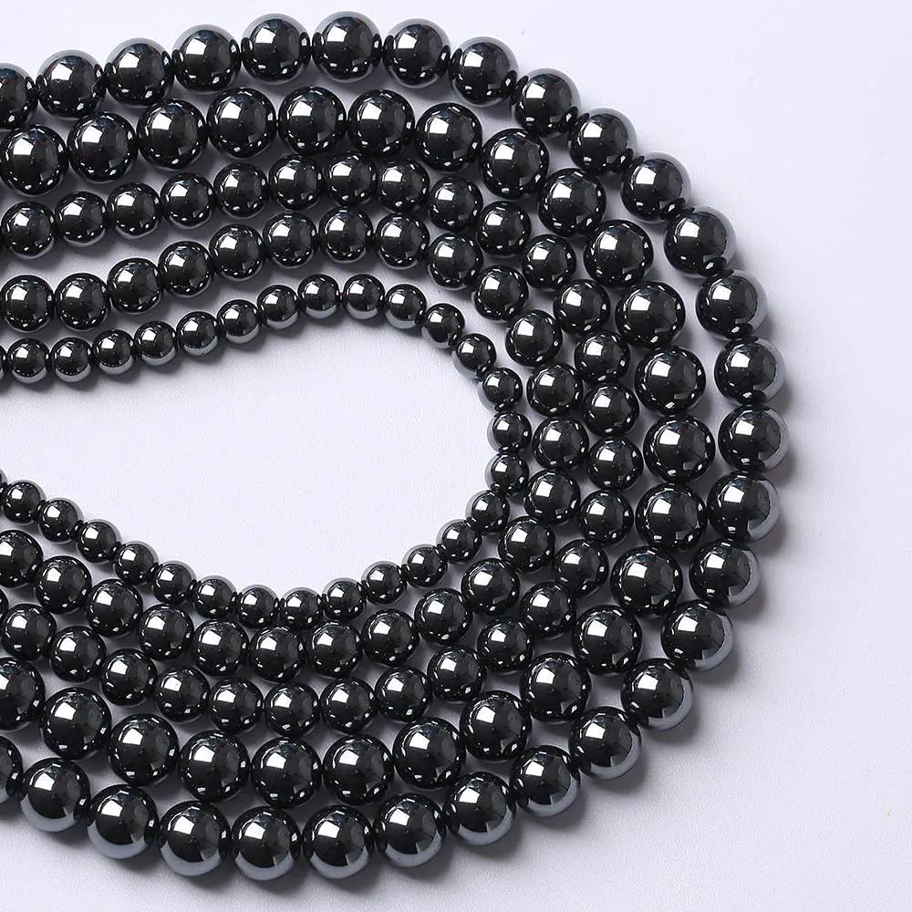 ZXYMLZI 103 Perline in Ematite Nera AAA 4mm per Gioielli e Braccialetti fai da te - immagine 3
