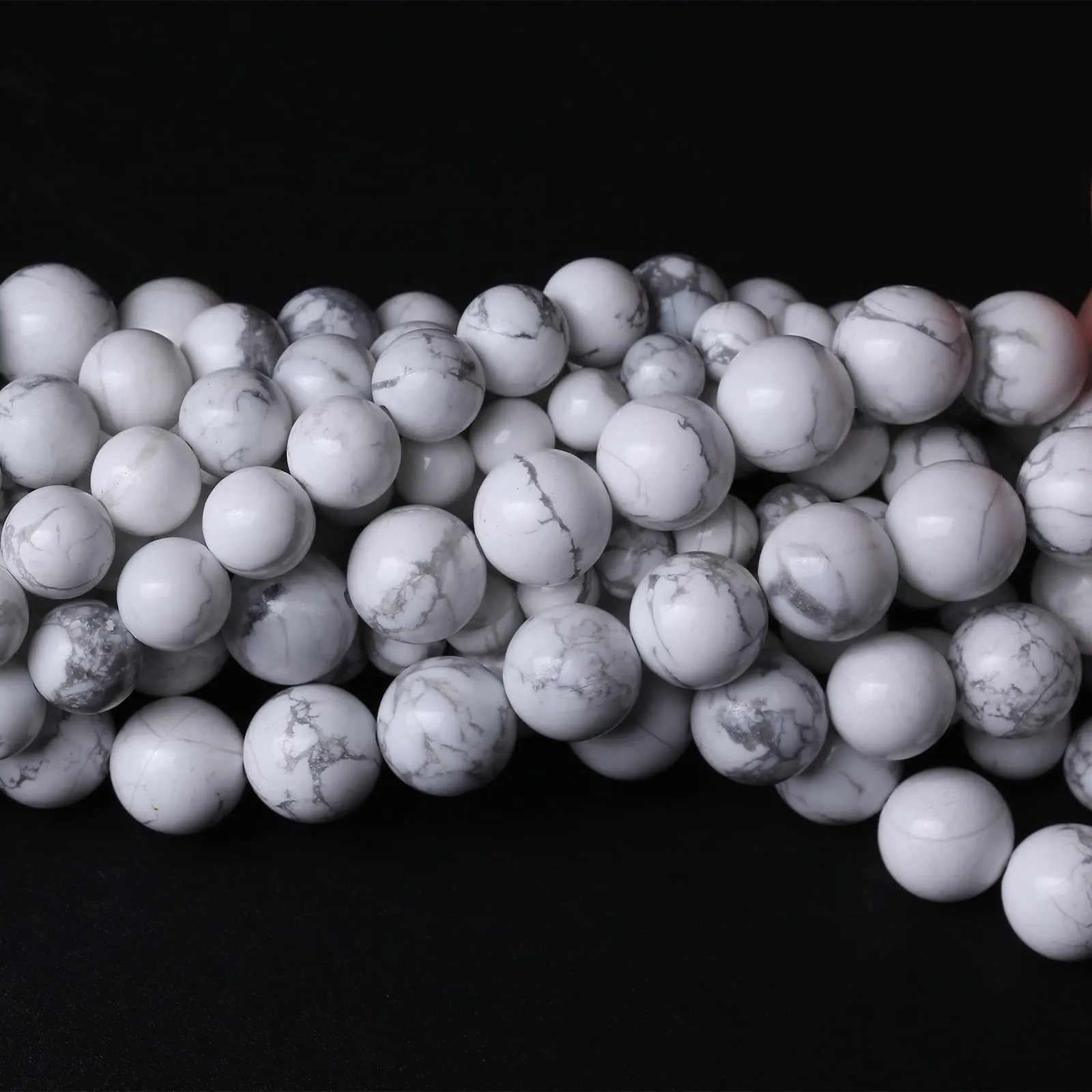 ZXYMLZI Perline Rotonde in Howlite Bianca Turchese, 6 mm, 60 Pezzi - immagine 2