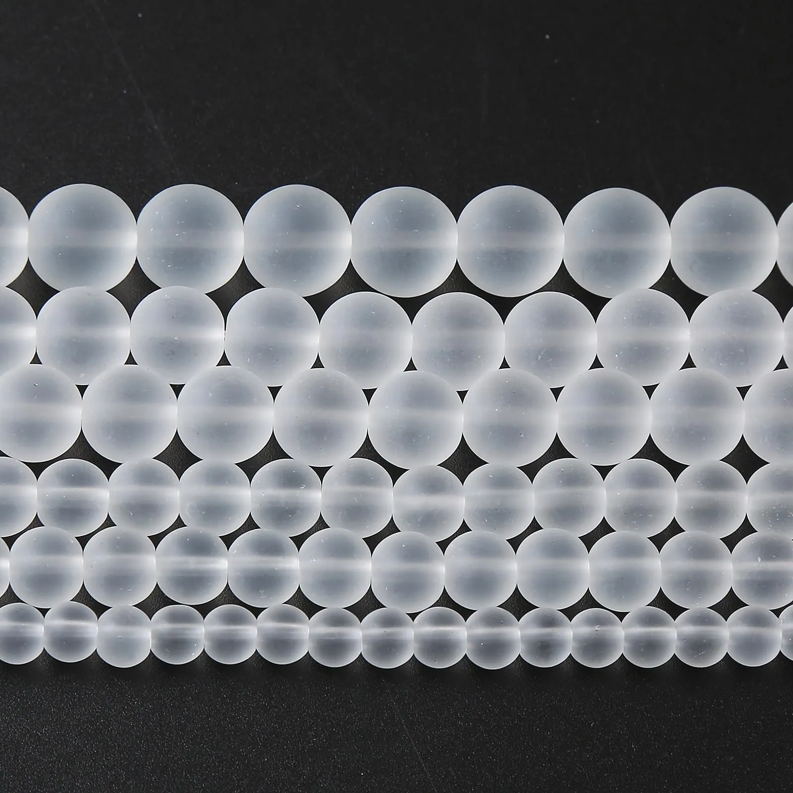 ZXYMLZI 36 Perline in Cristallo Bianco Ghiaccio 10 mm, 38,1 cm - immagine 1