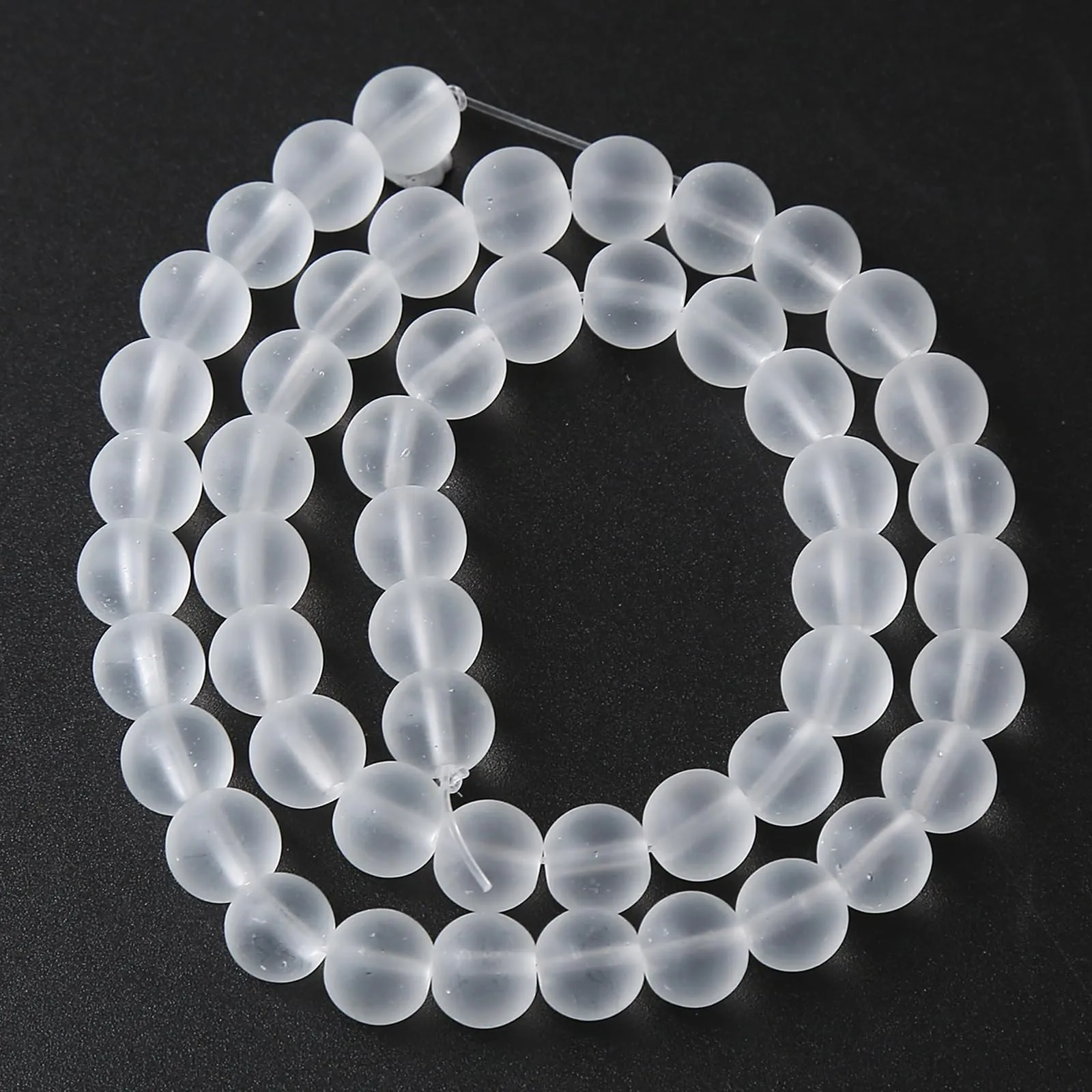 ZXYMLZI 36 Perline in Cristallo Bianco Ghiaccio 10 mm, 38,1 cm - immagine 5