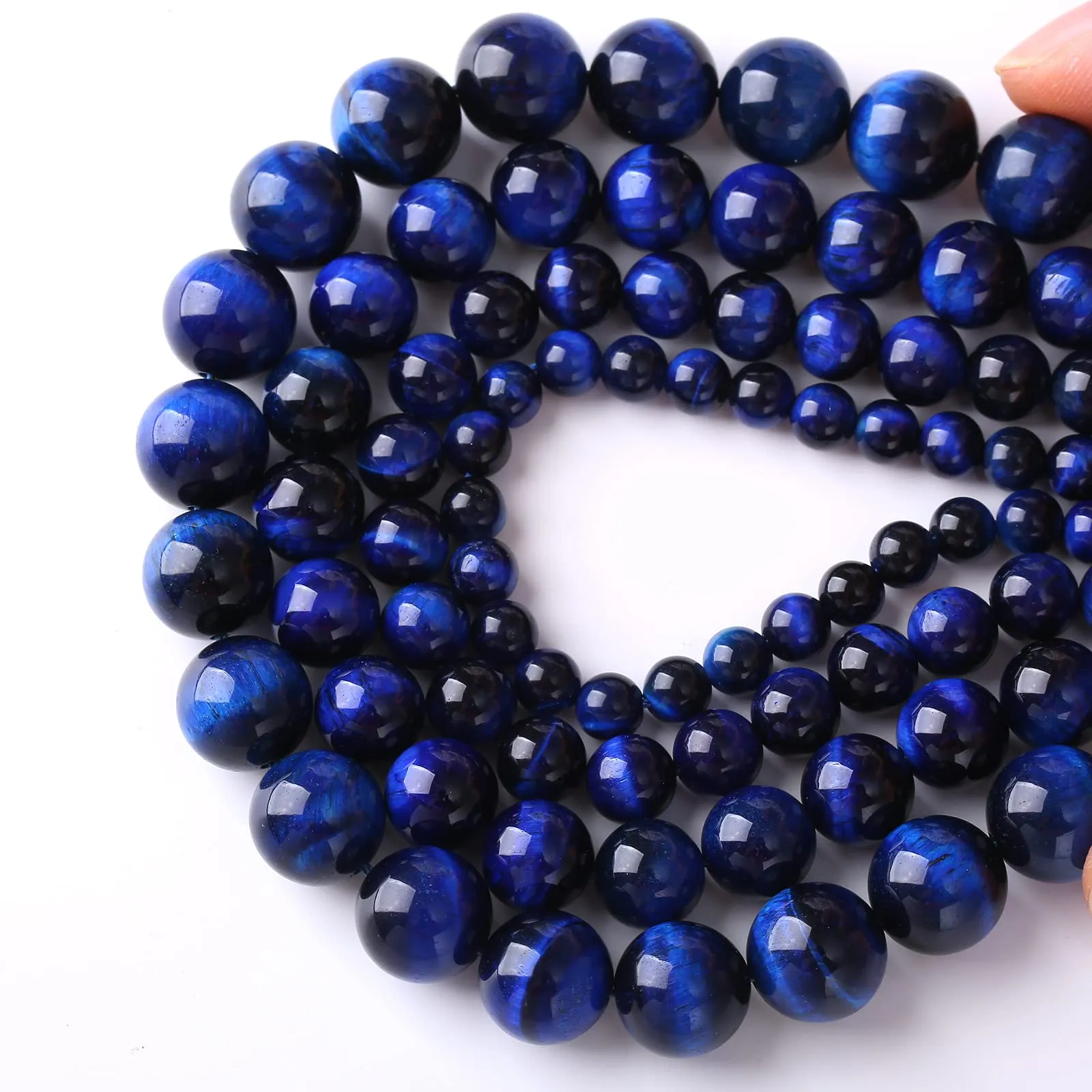 ZXYMLZI Perline in pietra naturale di lapislazzuli e occhio di tigre, rotonde, 4 mm, 90 pezzi - immagine 3