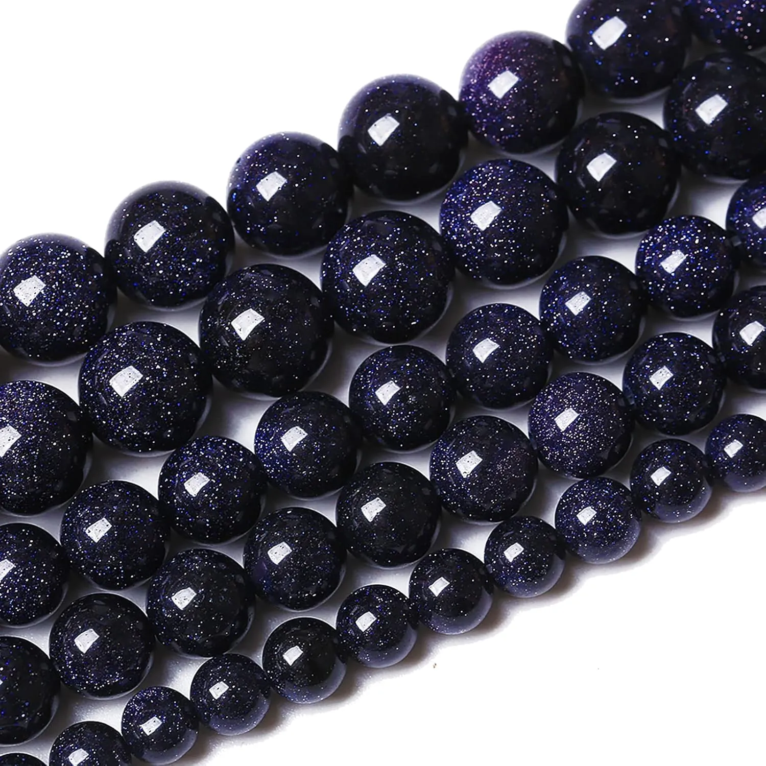 ZXYMLZI 90 perline in pietra arenaria blu naturale, 4 mm - immagine 1