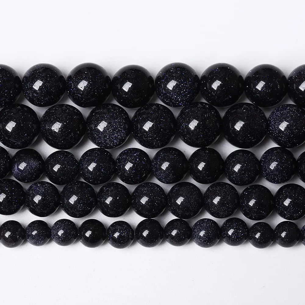 ZXYMLZI 90 perline in pietra arenaria blu naturale, 4 mm - immagine 2