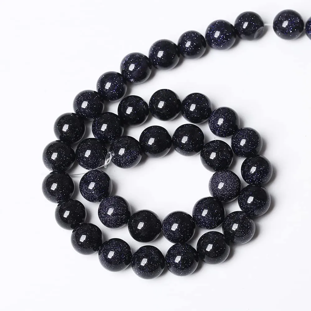 ZXYMLZI 90 perline in pietra arenaria blu naturale, 4 mm - immagine 5