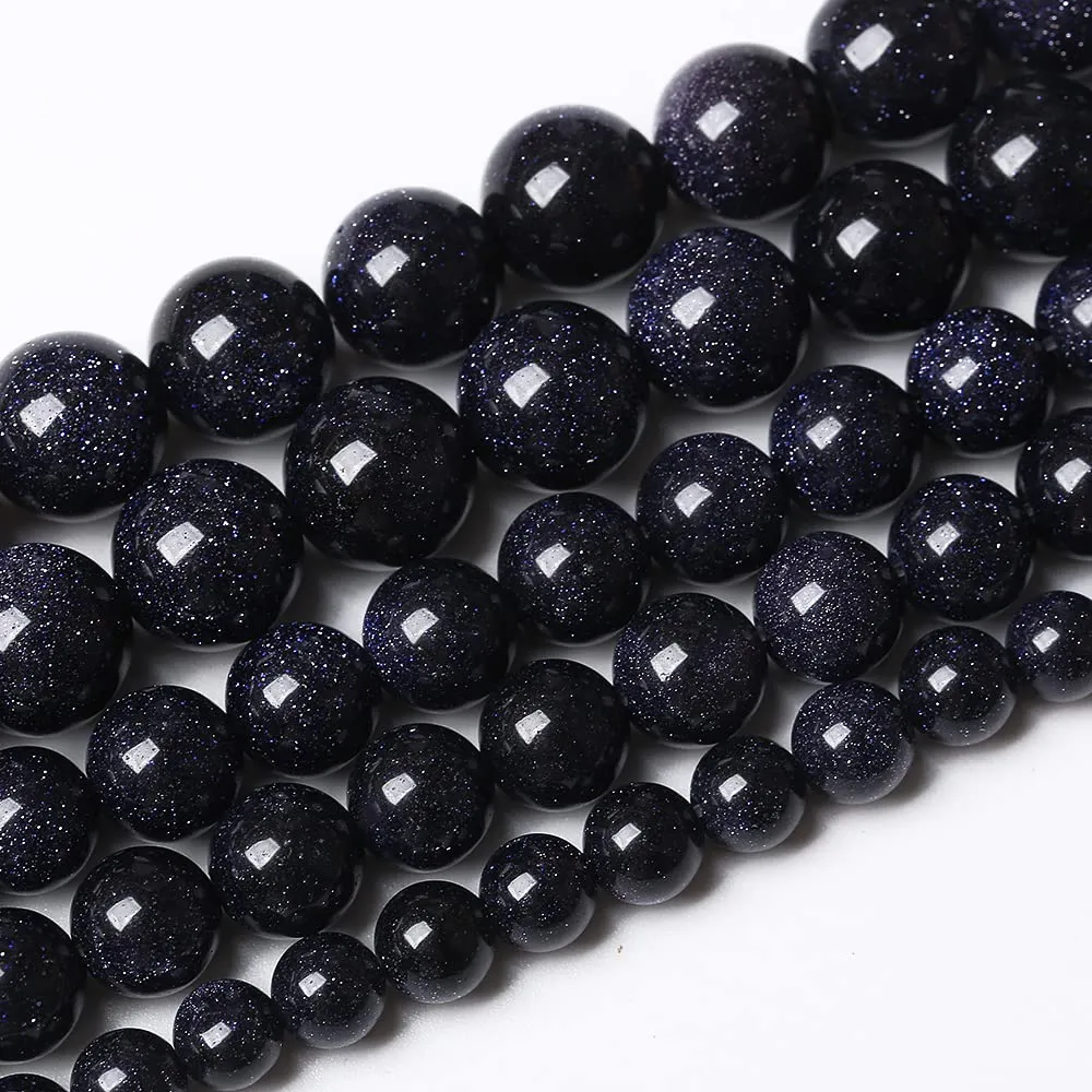 ZXYMLZI 90 perline in pietra arenaria blu naturale, 4 mm - immagine 7