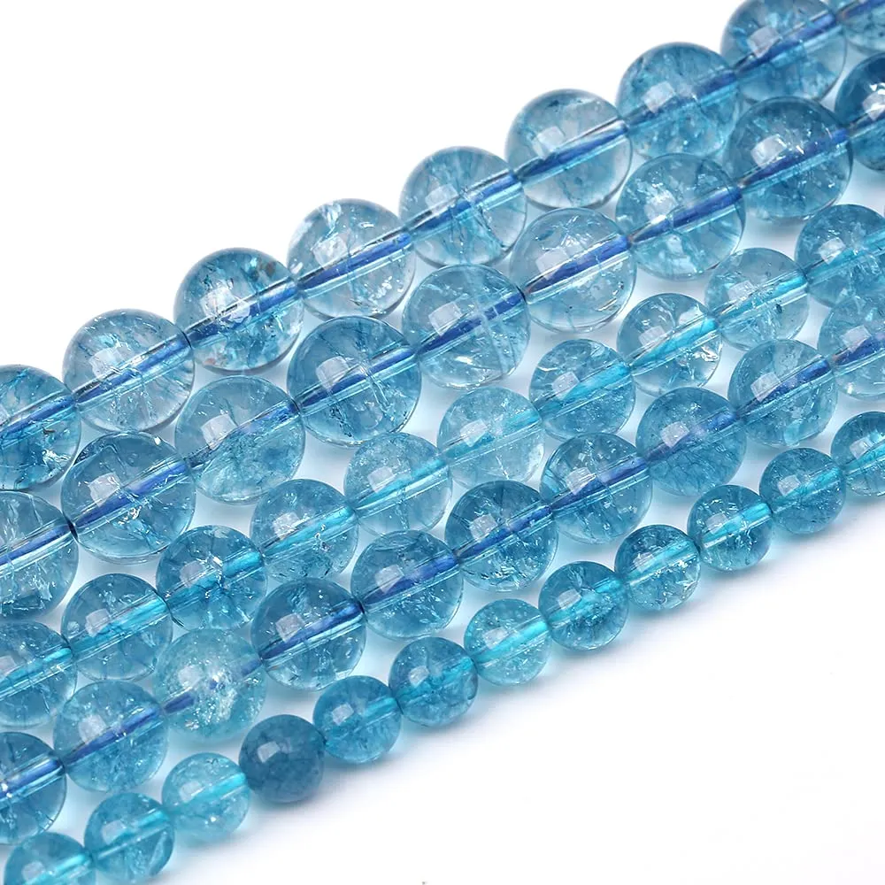 ZXYMLZI Perline in Cristallo di Quarzo Topazio Blu, 8 mm, 90 Pezzi (2 Fili) - immagine 4