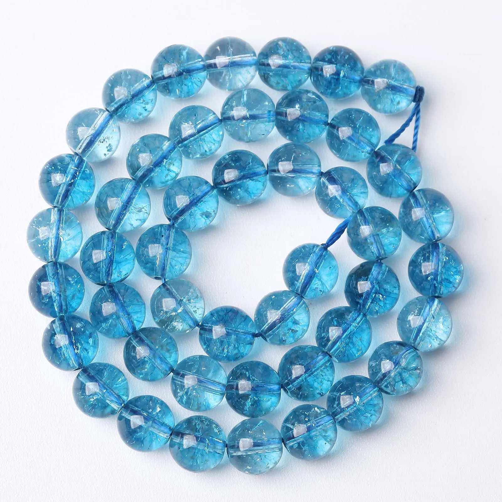 ZXYMLZI Perline in Cristallo di Quarzo Topazio Blu, 6 mm, 120 Pezzi (2 Fili) - immagine 2