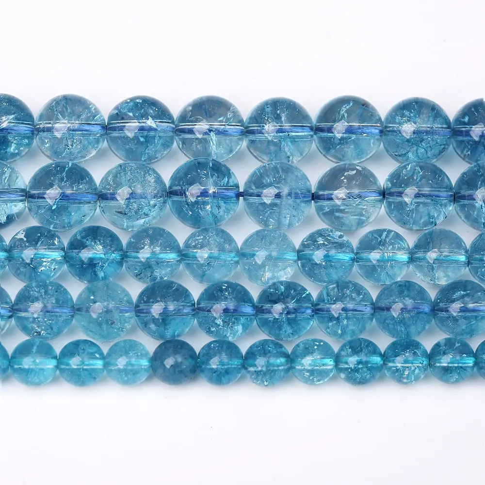 ZXYMLZI Perline in Cristallo di Quarzo Topazio Blu, 6 mm, 120 Pezzi (2 Fili) - immagine 5