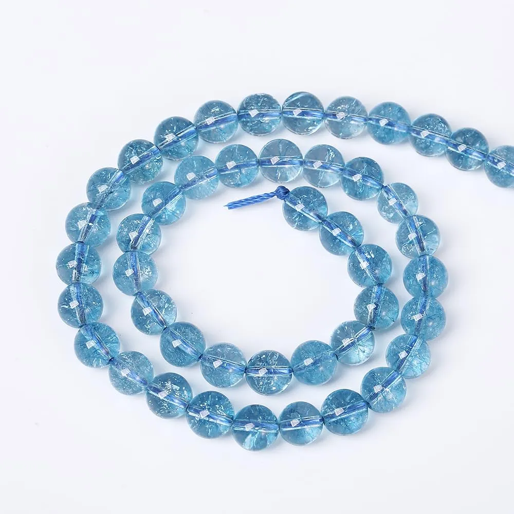 ZXYMLZI Perline in Cristallo di Quarzo Topazio Blu, 6 mm, 120 Pezzi (2 Fili) - immagine 6