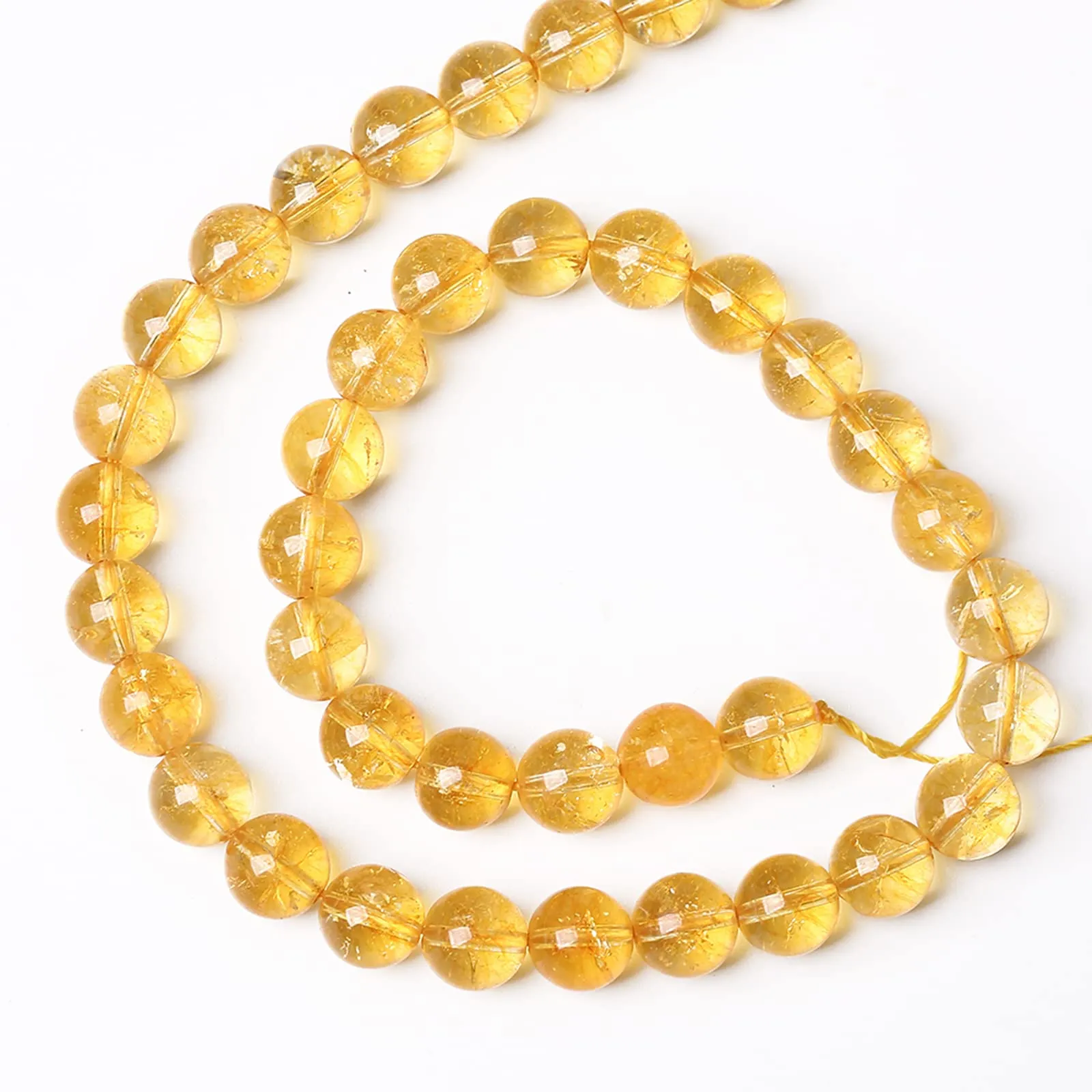 ZXYMLZI Perline di Citrino Naturale 8mm, 90 Pezzi (2 Fili, 81,3 cm) - immagine 5