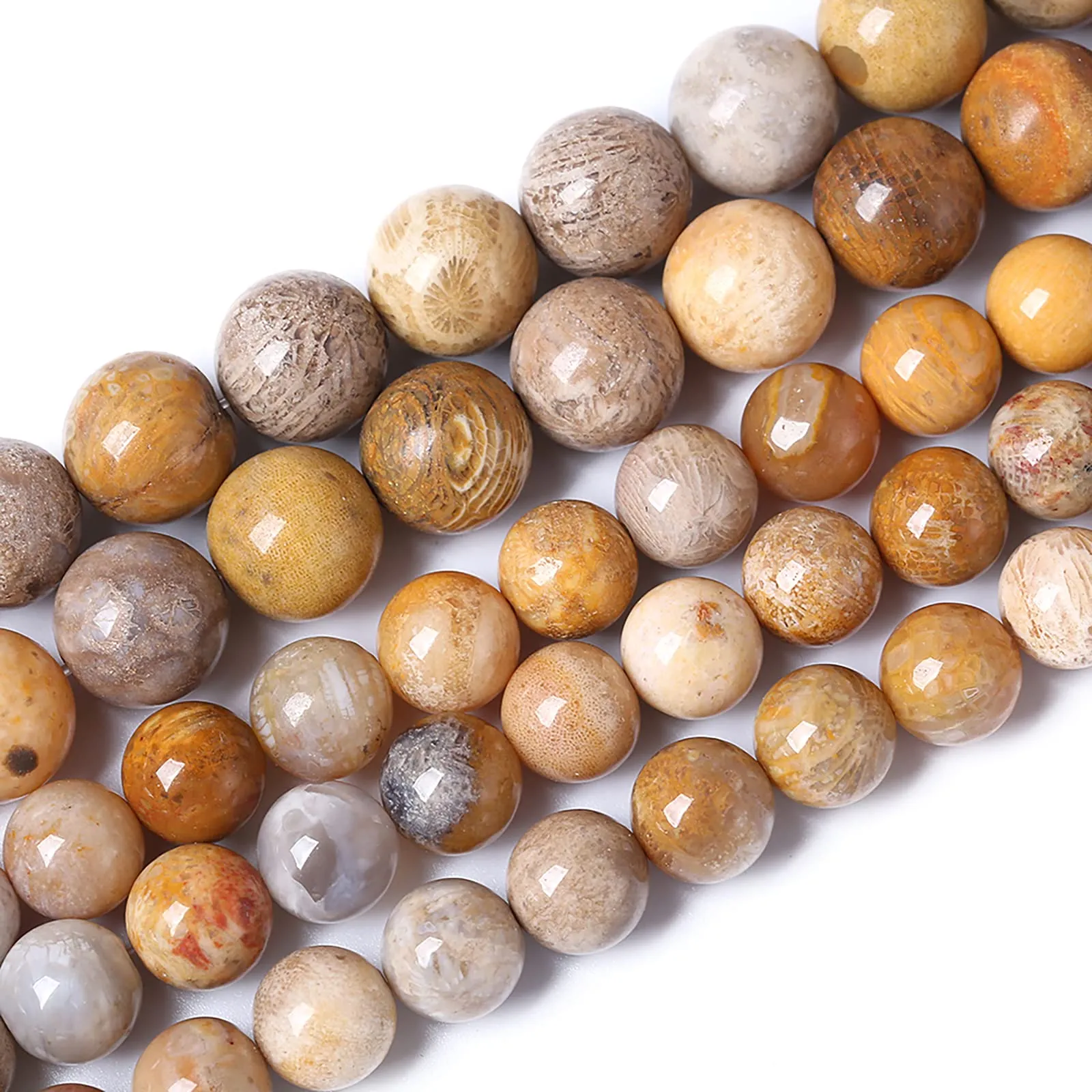 ZXYMLZI Perline in Giada Corallo 4mm, 180 Pezzi, 2 Fili - immagine 4