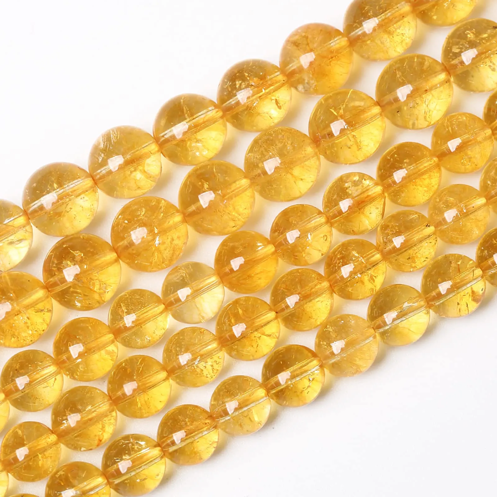 ZXYMLZI Perline di Citrino Naturale 6mm, 120 Pezzi (2 Fili) - immagine 2