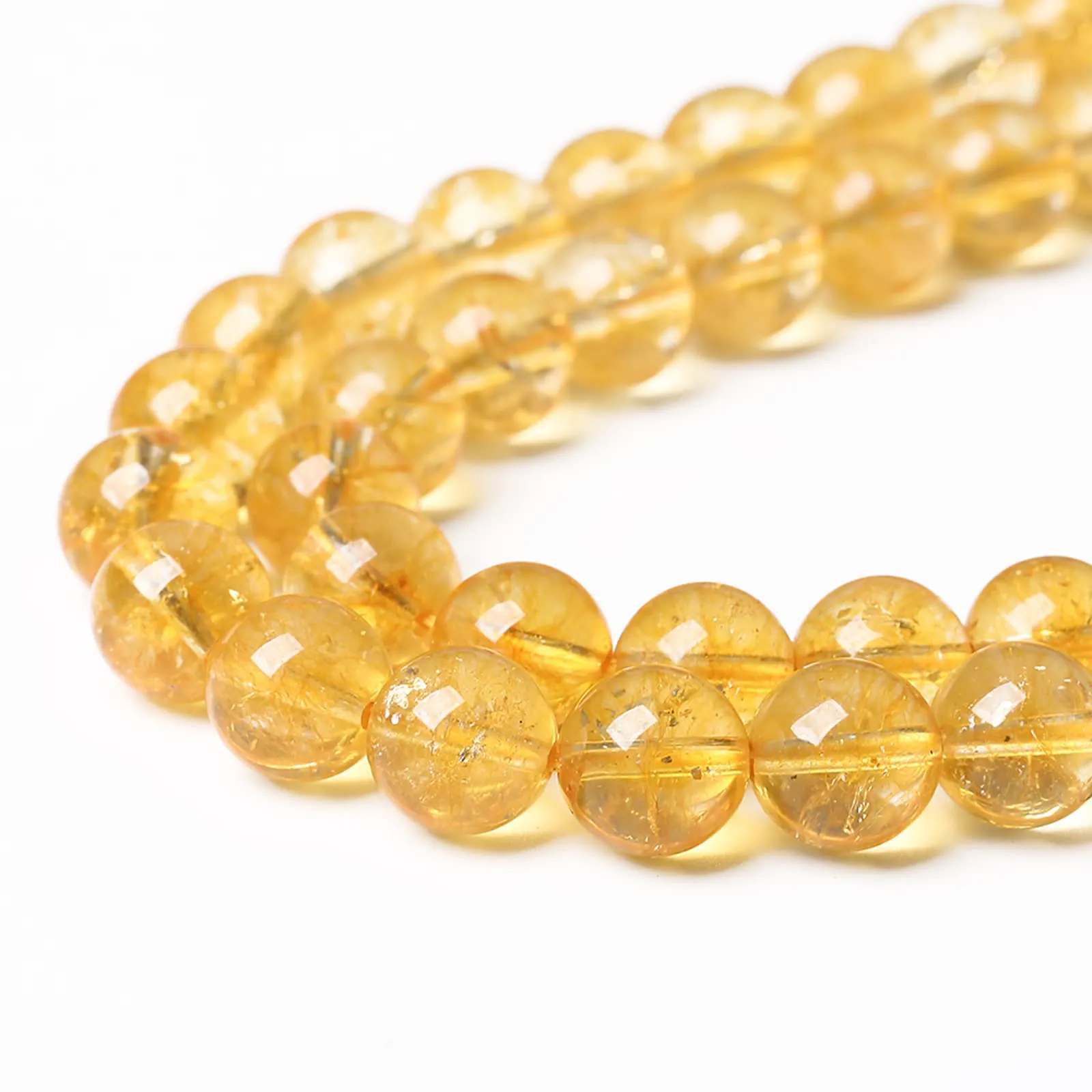 ZXYMLZI Perline di Citrino Naturale 6mm, 120 Pezzi (2 Fili) - immagine 3