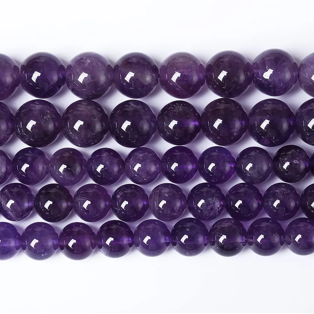 ZXYMLZI 72 Perline di Ametista Naturale Viola 10mm, 2 Fili (81,3 cm) - immagine 8