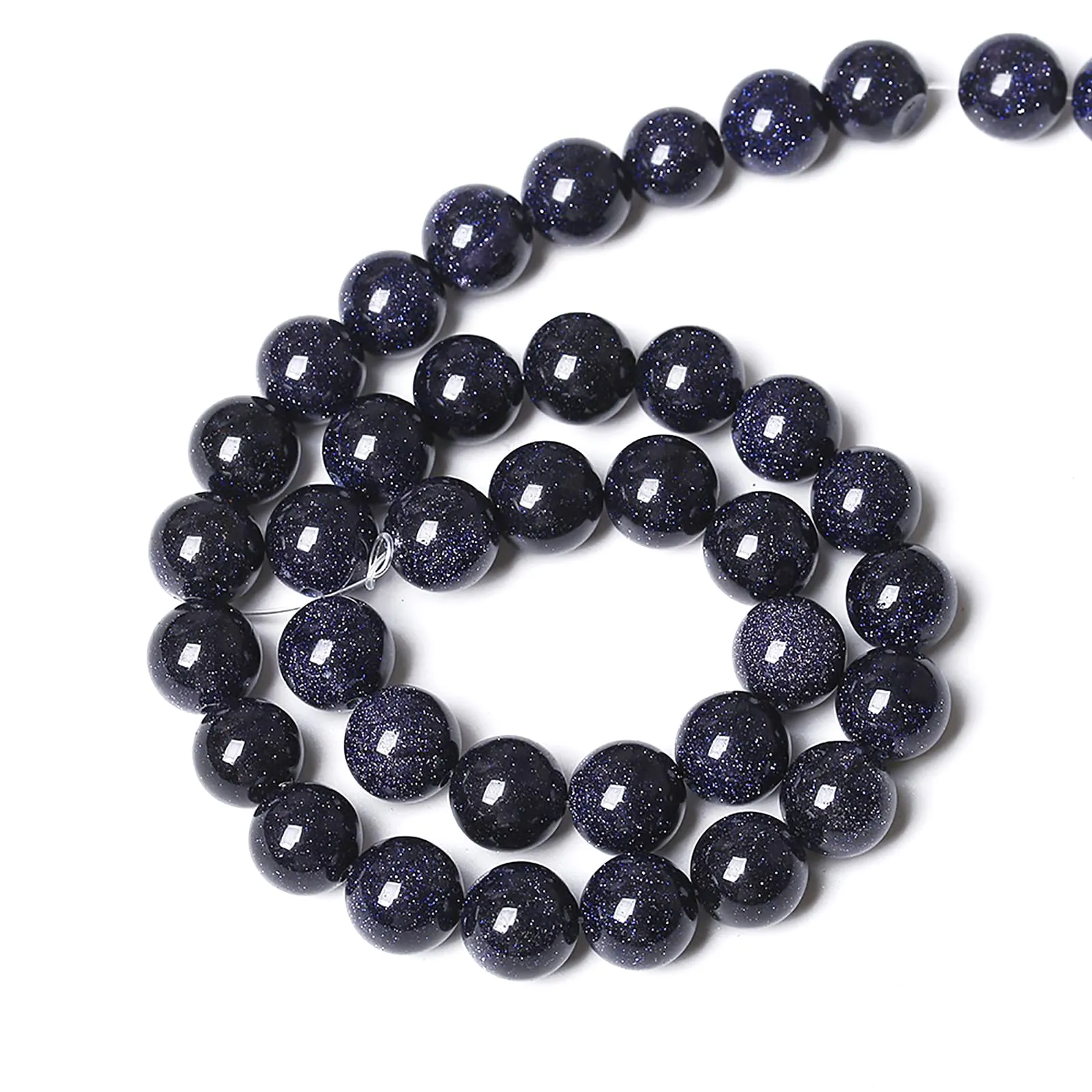 ZXYMLZI Perline Rotonde in Pietra Arenaria Blu 8mm, 90 Pezzi (2 Fili) - immagine 5