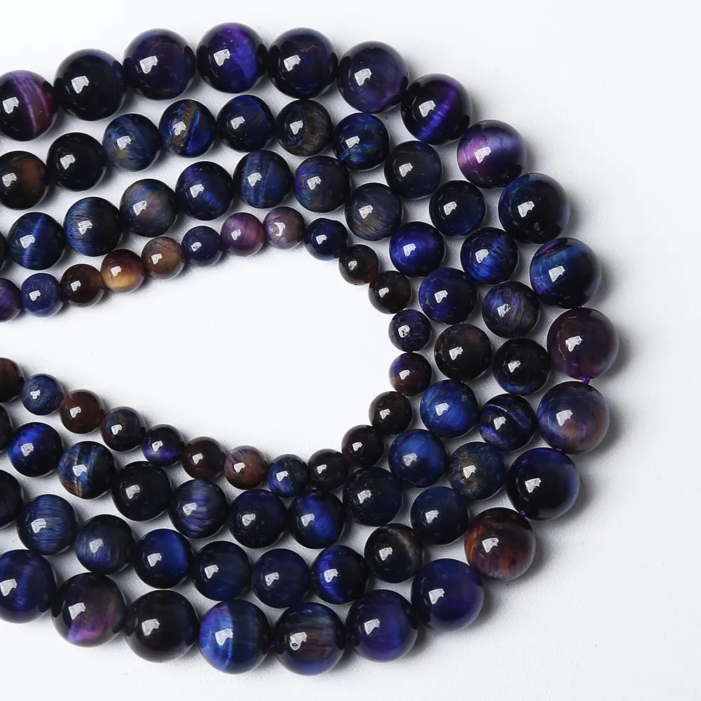 ZXYMLZI Perline in Pietra Naturale Occhio di Tigre AAA 6mm, 120 Pezzi (2 Fili) - immagine 3