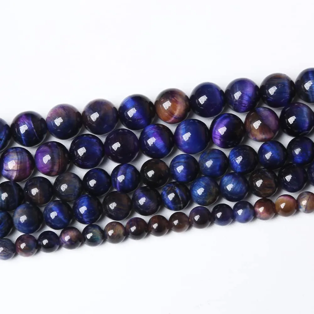 ZXYMLZI Perline in Pietra Naturale Occhio di Tigre AAA 4mm, 180 Pezzi, 2 Fili - immagine 2