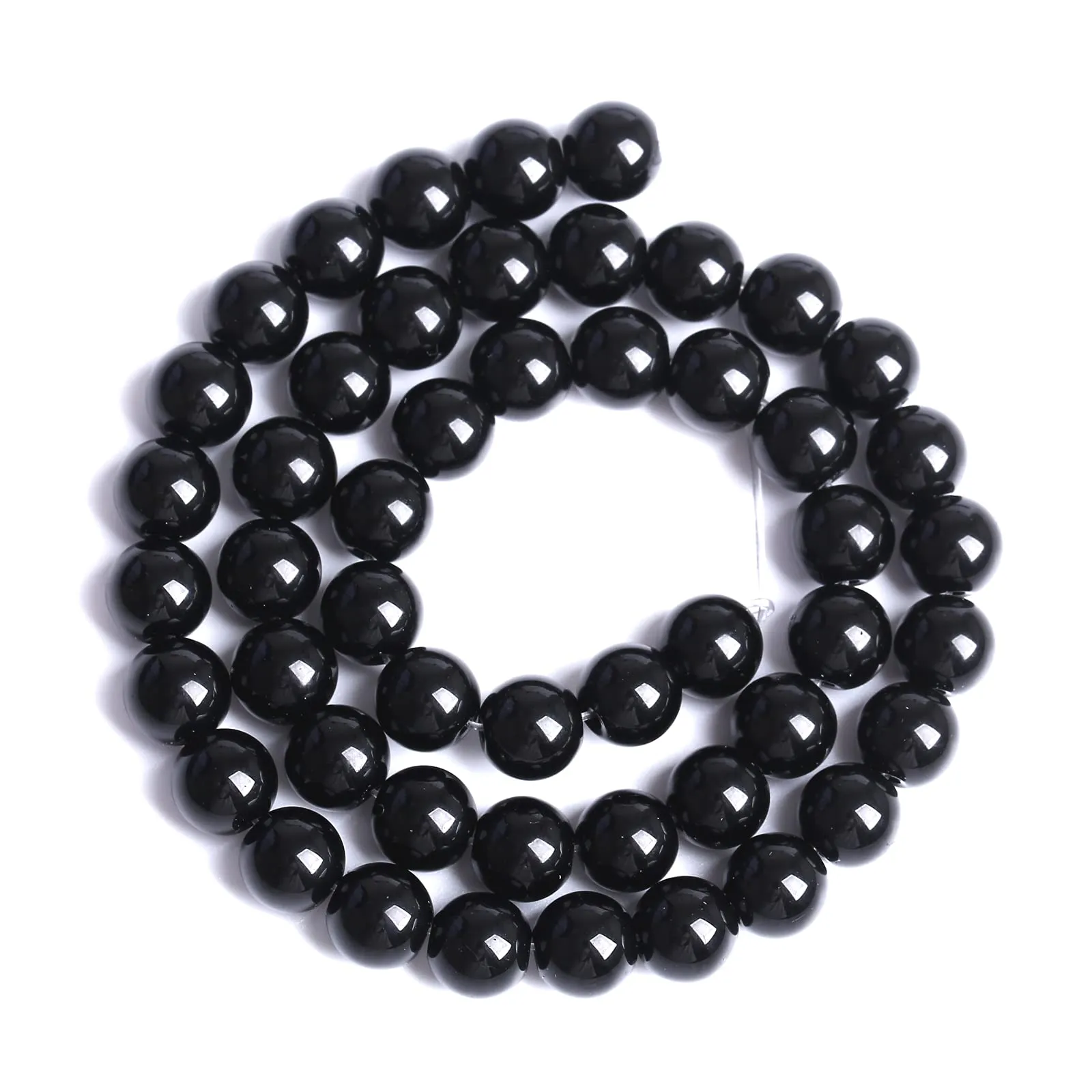 ZXYMLZI 130 Perline in Agata Nera Naturale 6mm, 81,3 cm, 2 Fili - immagine 5