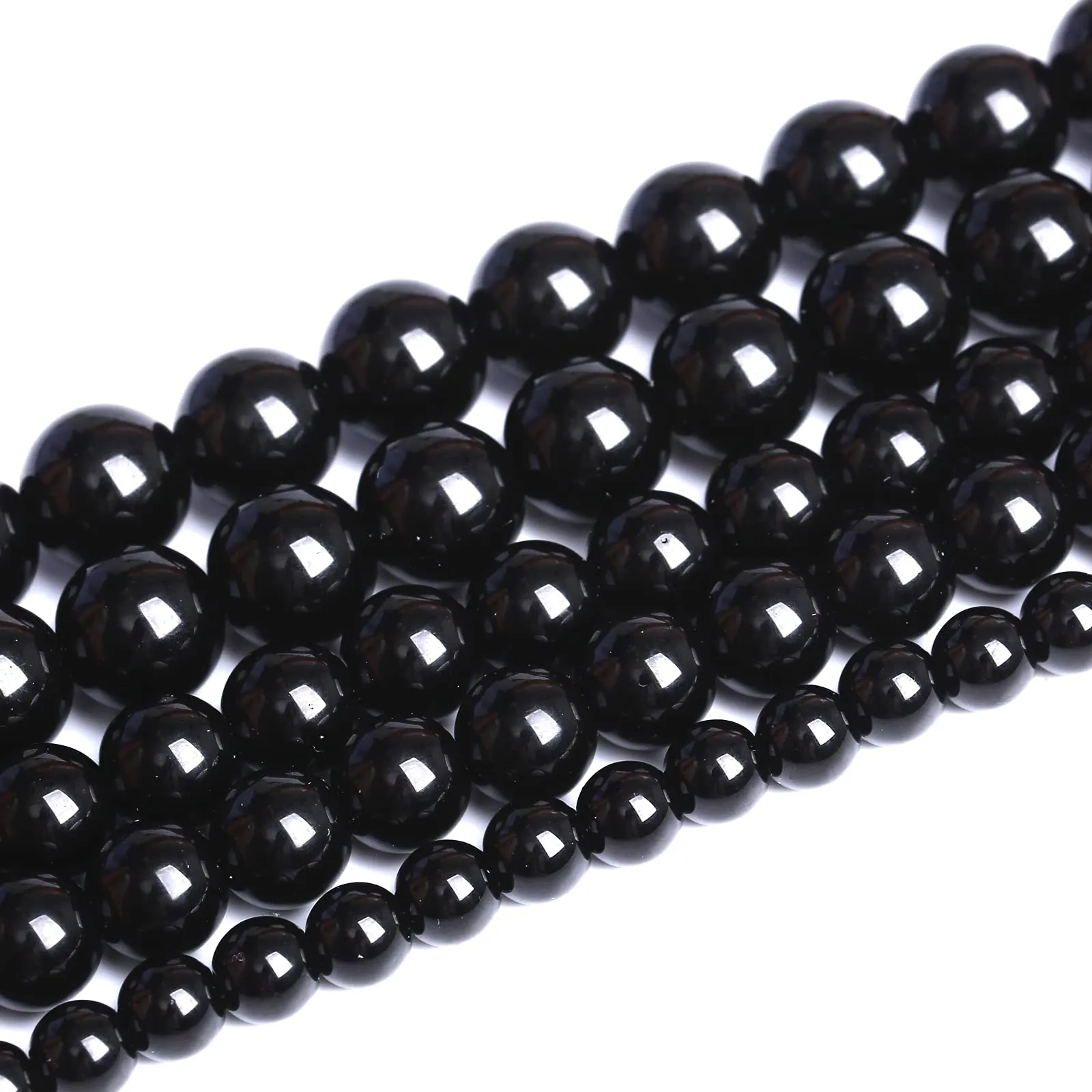 ZXYMLZI Perline in Agata Nera Naturale, 10 mm, 80 Pezzi, 2 Fili - immagine 2
