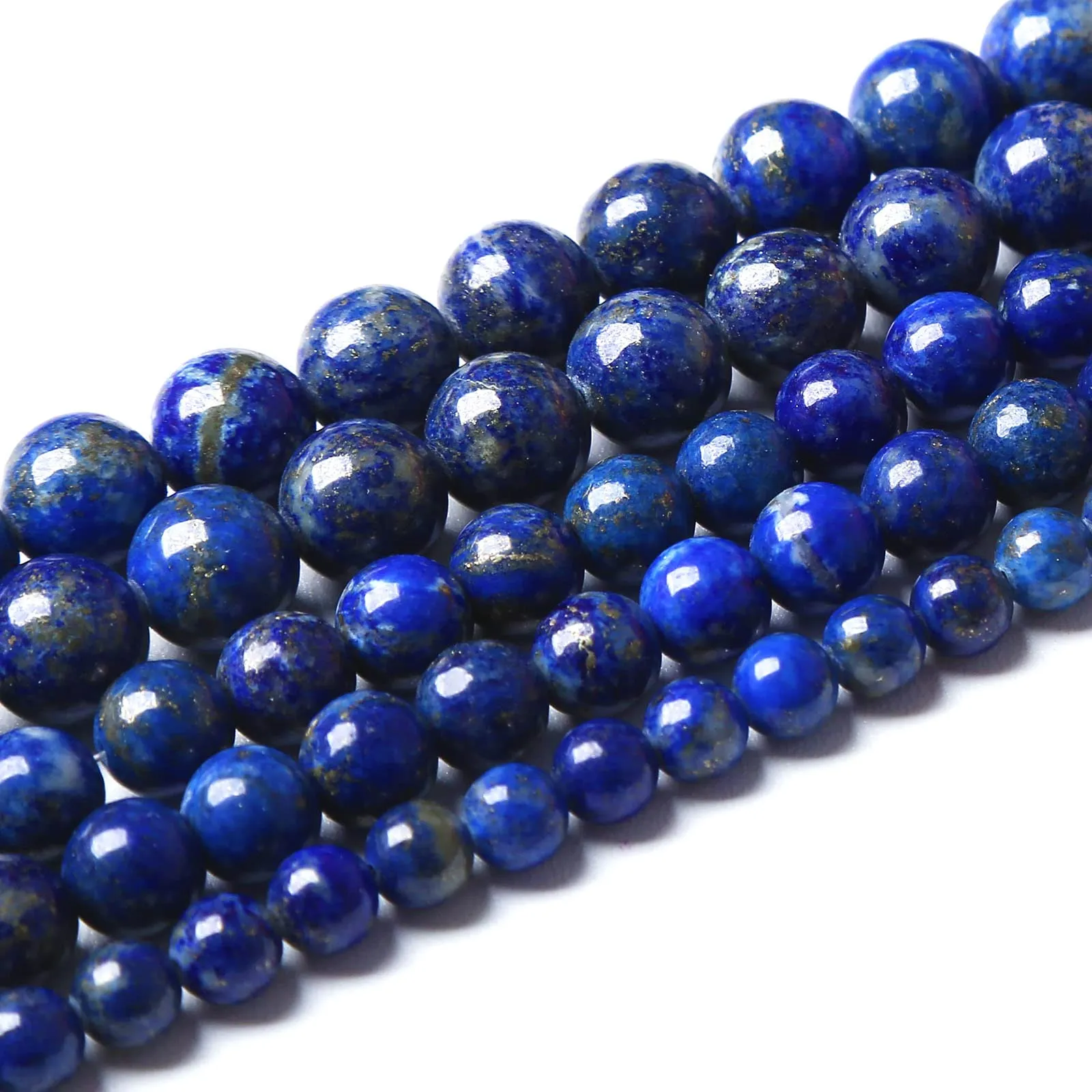 ZXYMLZI Perline in Lapislazzuli Naturali AAA+, 10 mm, 32 Pezzi (2 Fili) - immagine 2