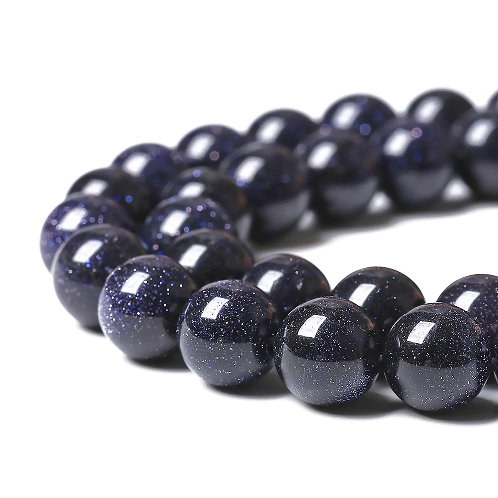 ZXYMLZI Perline Rotonde in Pietra Arenaria Blu 10mm, 72 Pezzi, 2 Fili - immagine 3