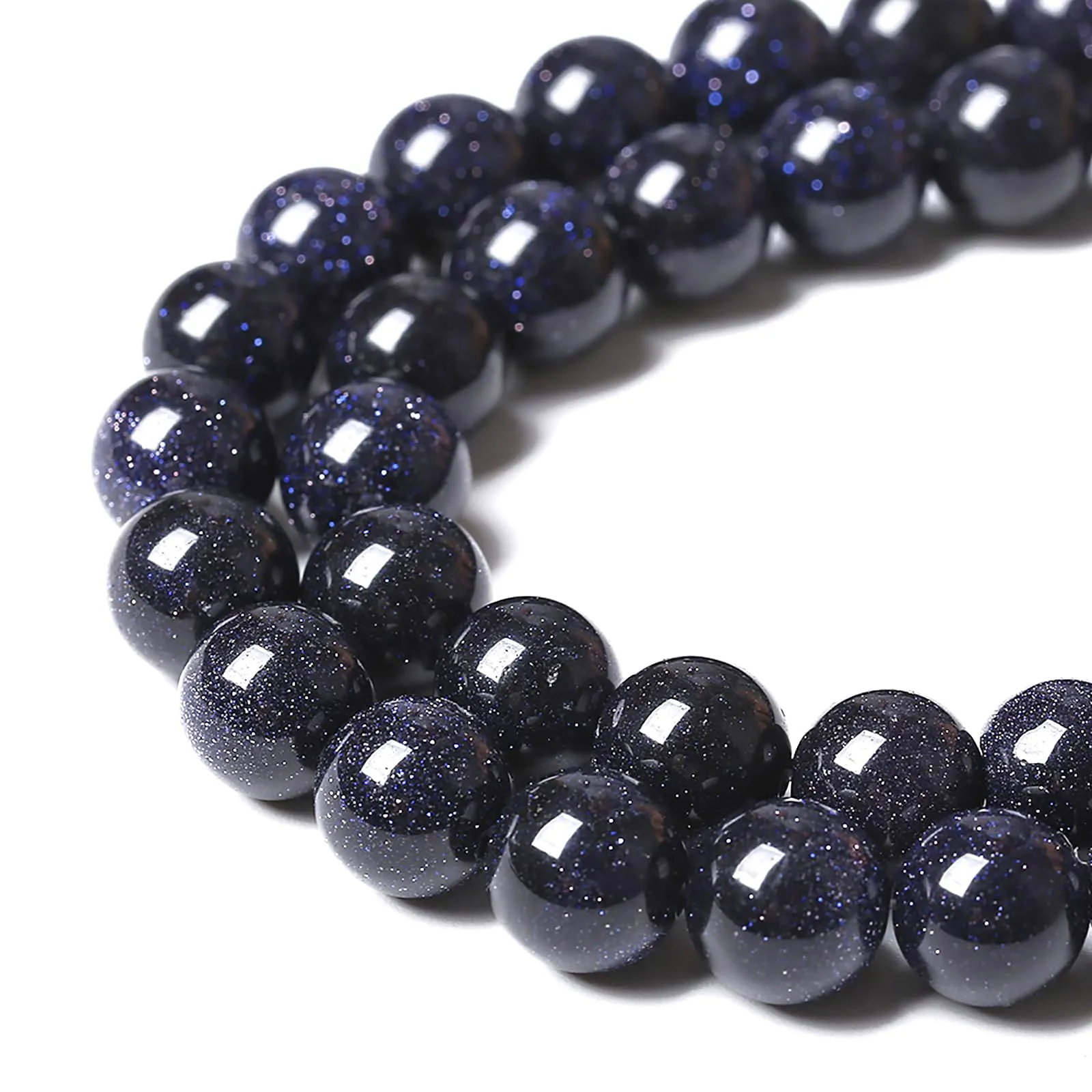 ZXYMLZI Perline Rotonde in Pietra Arenaria Blu 10mm, 72 Pezzi, 2 Fili - immagine 4