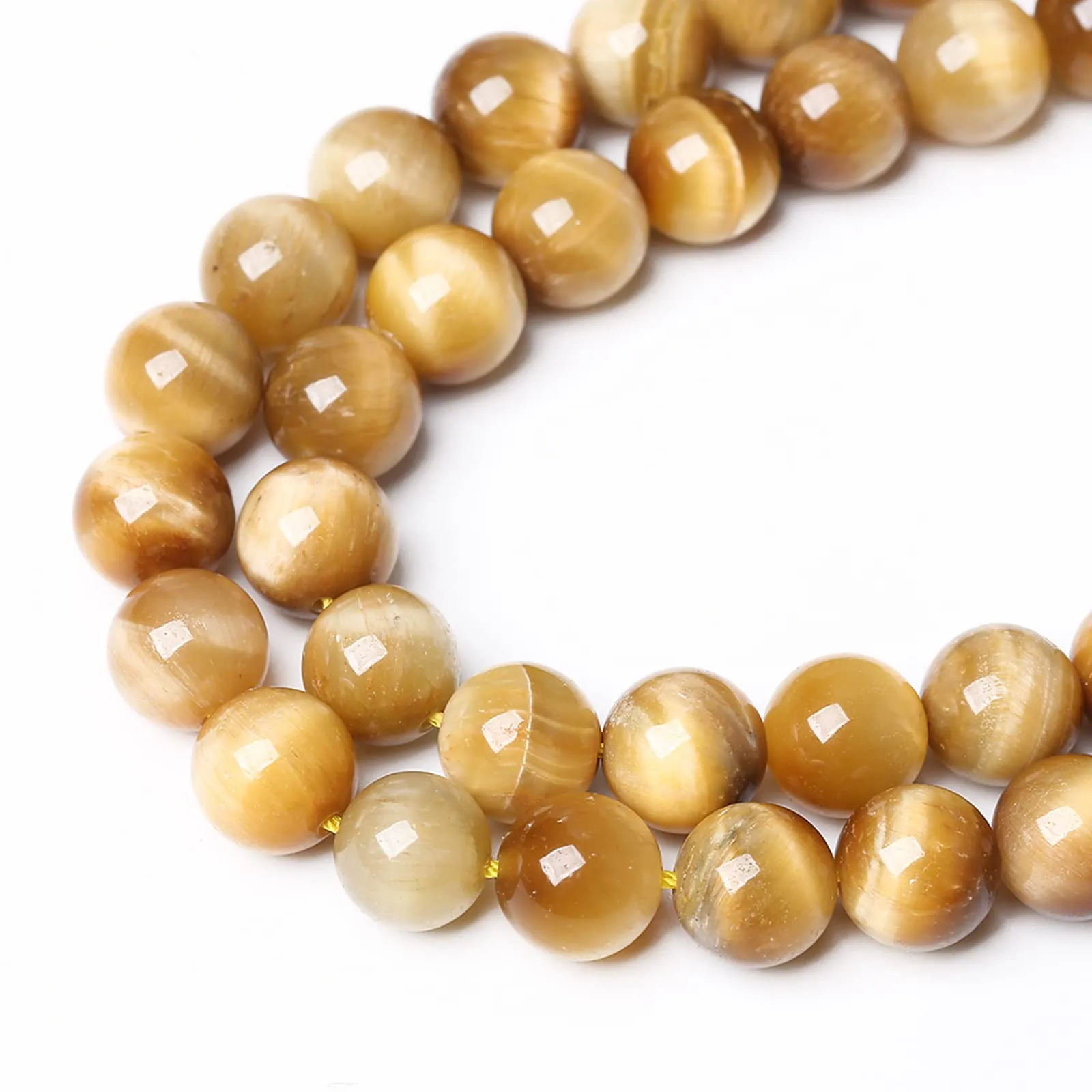 ZXYMLZI Perline in Pietra Naturale Occhio di Tigre AAA 10mm, 76 Pezzi, 2 Fili - immagine 4