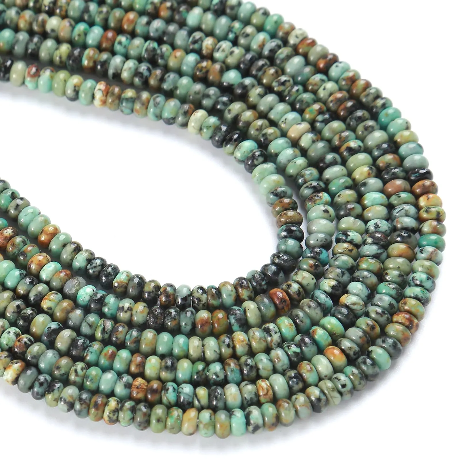ZXYMLZI Perline in Turchese Africano Naturale, 2 x 4 mm, 150 Pezzi - immagine 1