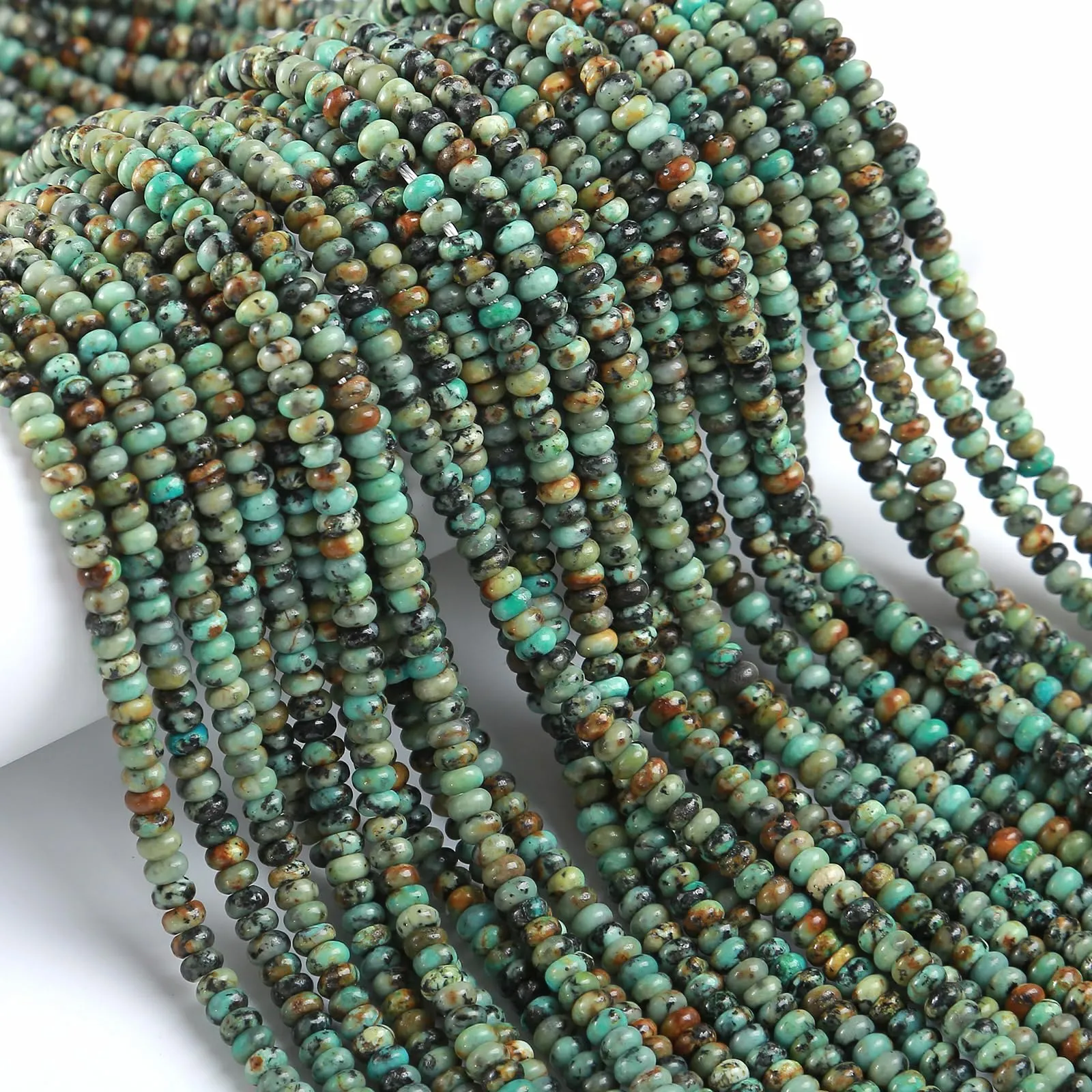 ZXYMLZI Perline in Turchese Africano Naturale, 2 x 4 mm, 150 Pezzi - immagine 2