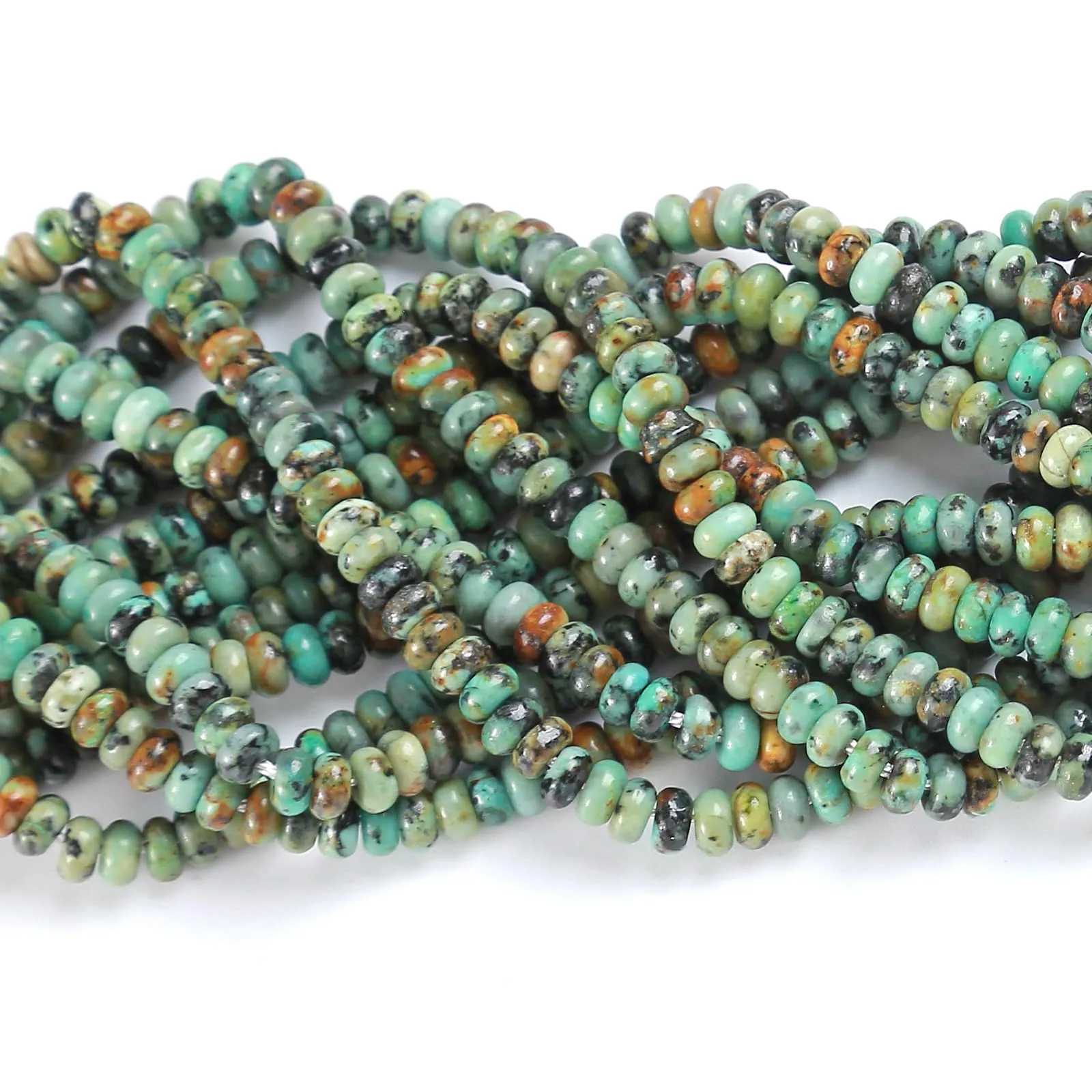 ZXYMLZI Perline in Turchese Africano Naturale, 2 x 4 mm, 150 Pezzi - immagine 3