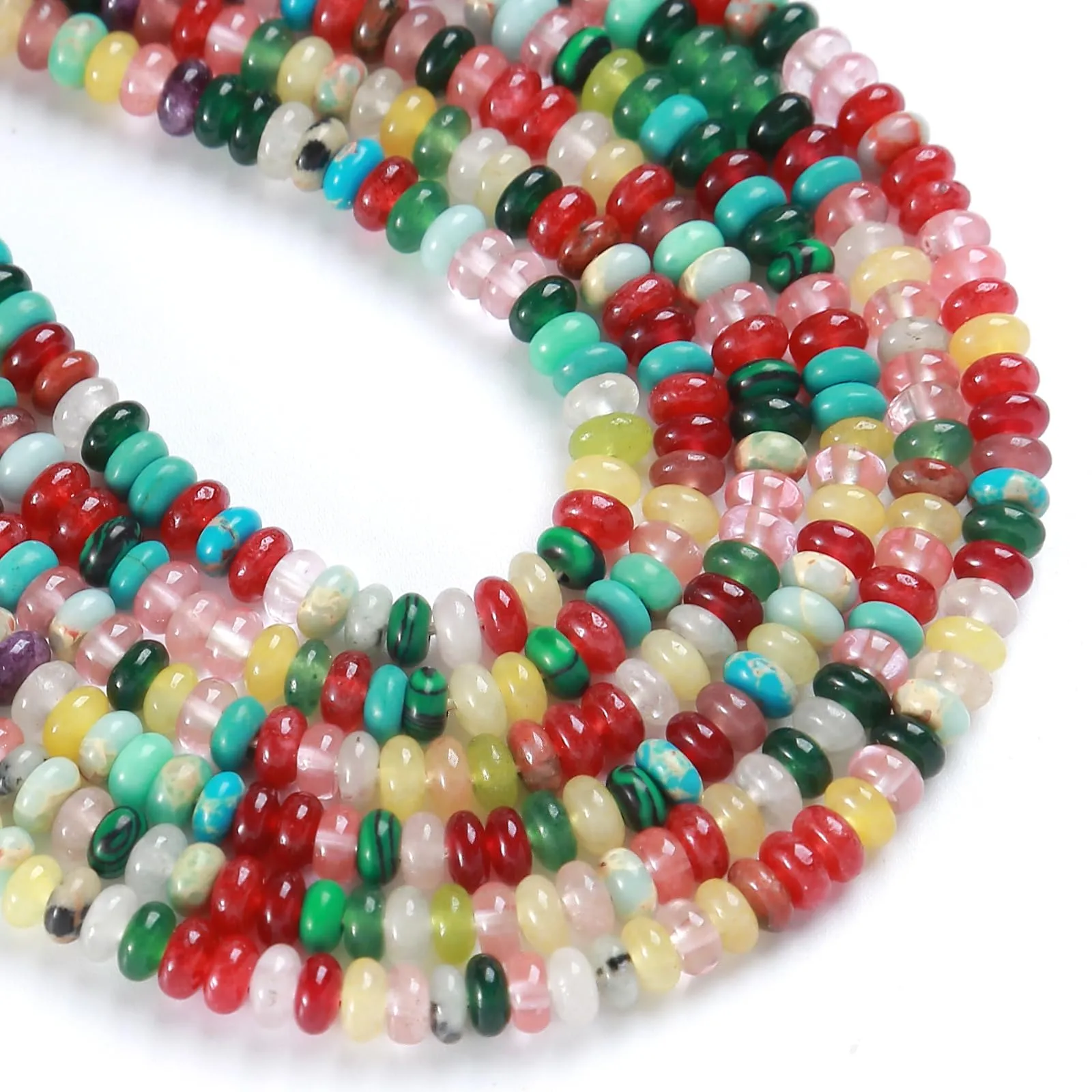 ZXYMLZI Perline in Pietra Naturale Colorata, 2 x 4 mm, 150 Pezzi - immagine 3