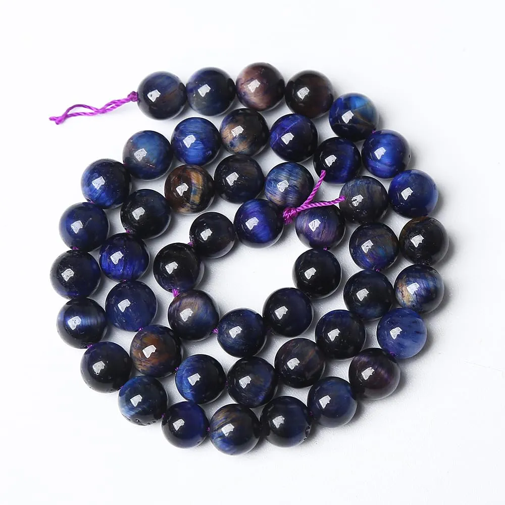 ZXYMLZI Perline in Pietra Naturale Occhio di Tigre AAA, 10 mm, 72 Pezzi (2 Fili, 81,3 cm) - immagine 5