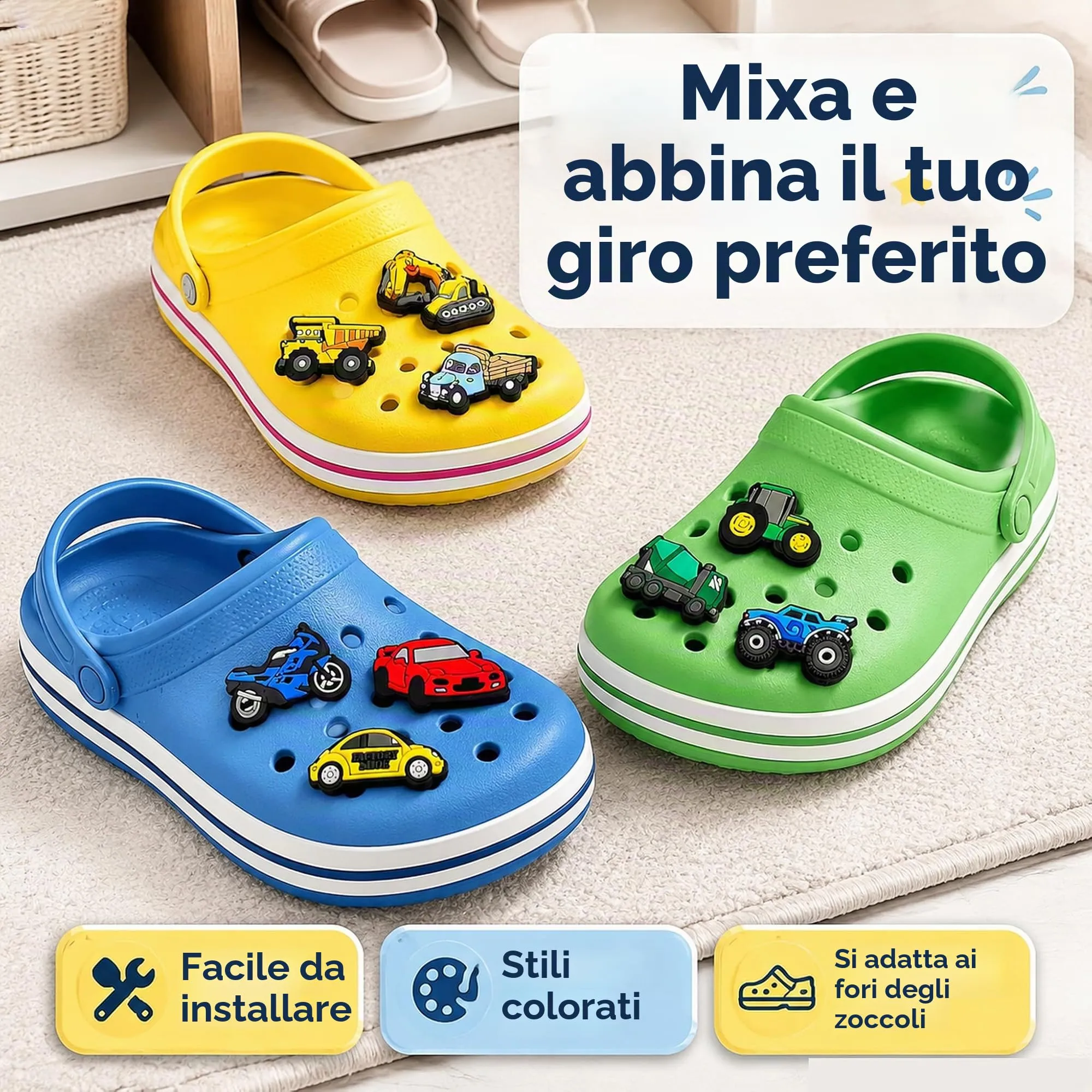 Ruiaqer 34 Spille per Scarpe Escavatore in PVC per Bambini, Taglia M - immagine 2