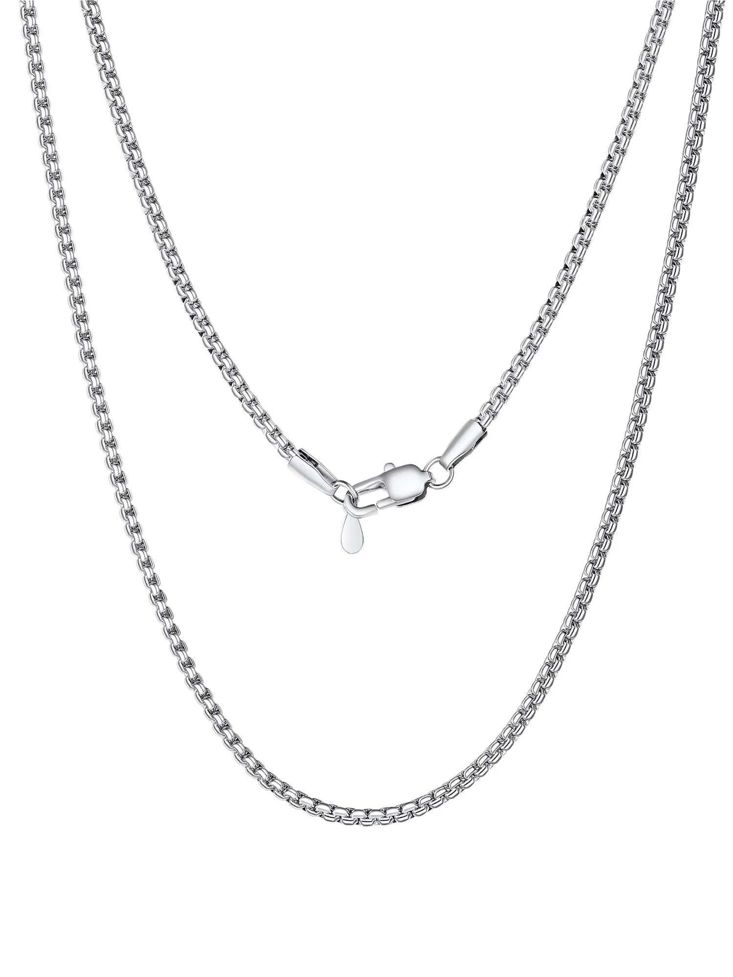 PROSTEEL Collana Uomo e Donna in Acciaio Inossidabile 316L, 2mm, 61cm, Argento - immagine 1