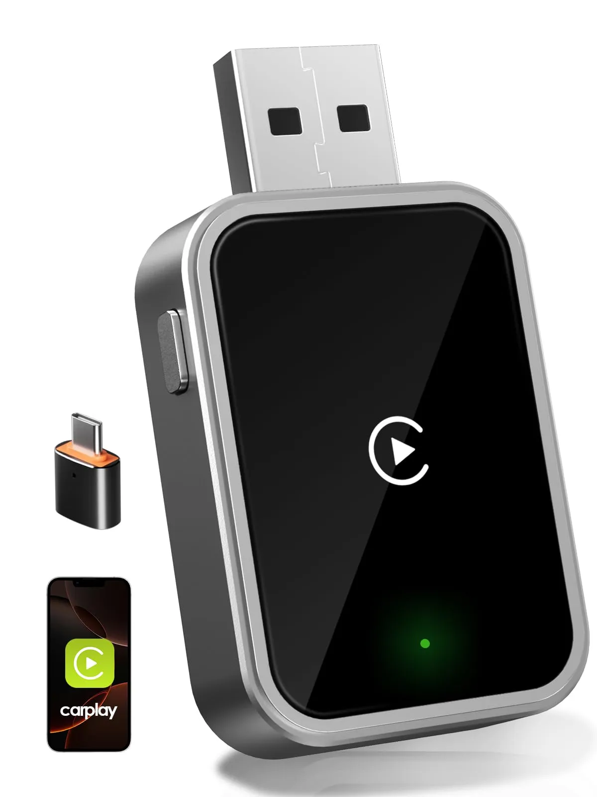 PARPAT Adattatore CarPlay Wireless 2026 USB/Type-C per iOS 12+ - immagine 1