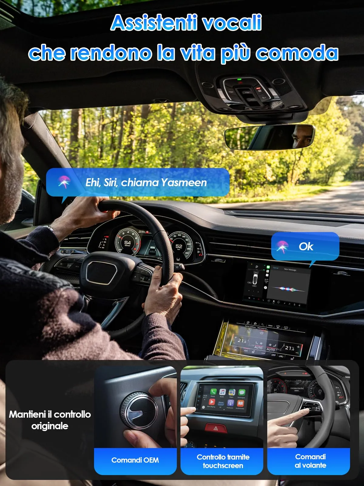 PARPAT Adattatore CarPlay Wireless 2026 USB/Type-C per iOS 12+ - immagine 5