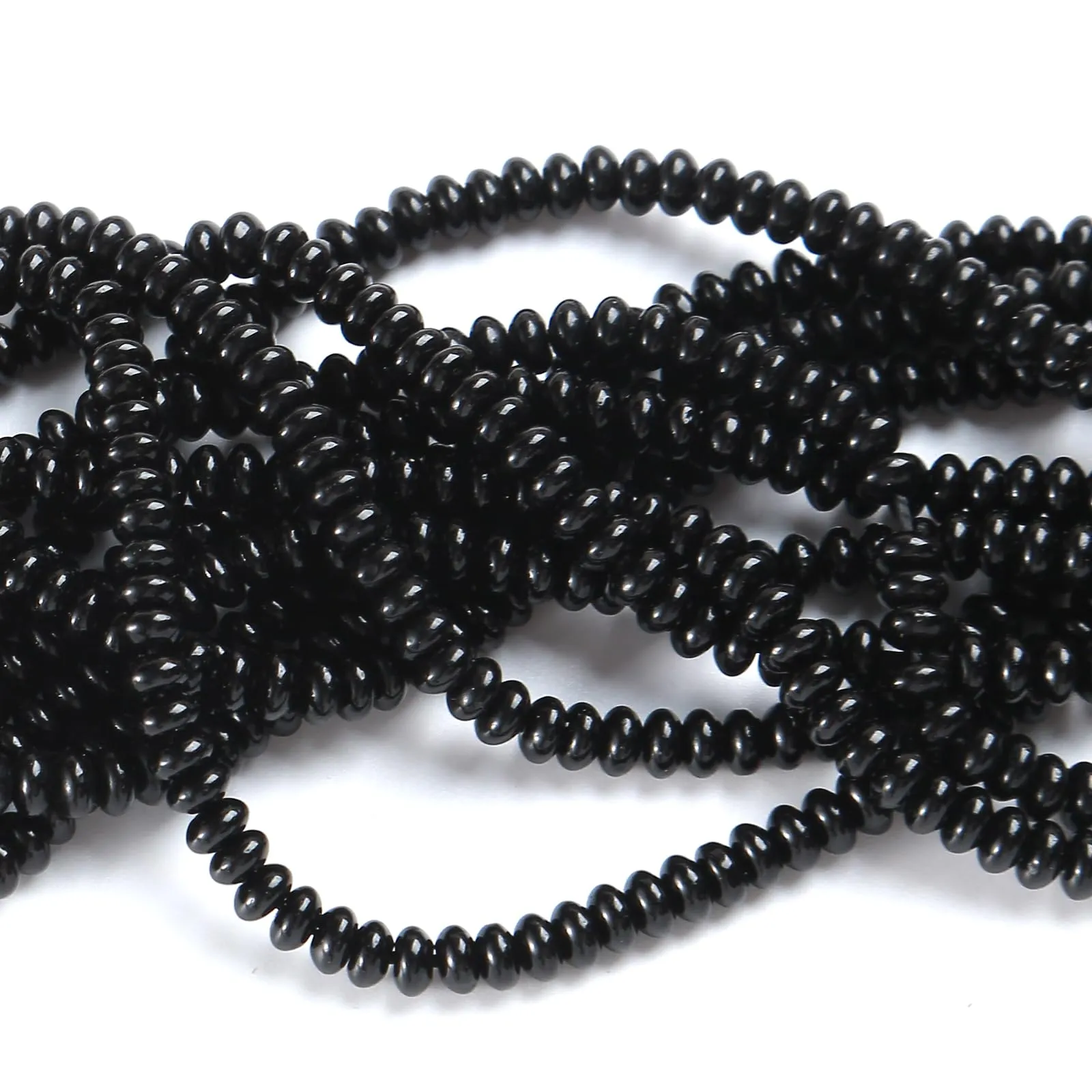ZXYMLZI 150 Perline in Agata Nera Naturale, 2 x 4 mm - immagine 1