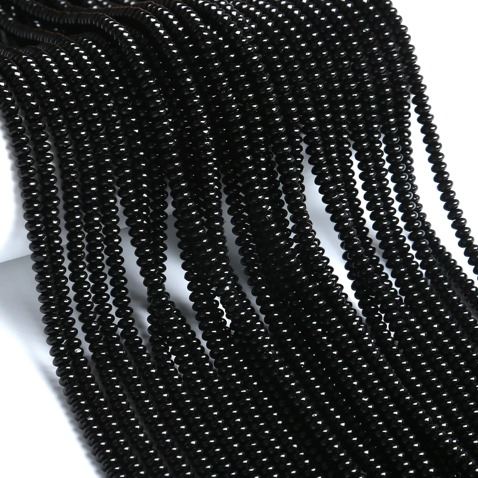 ZXYMLZI 150 Perline in Agata Nera Naturale, 2 x 4 mm - immagine 3