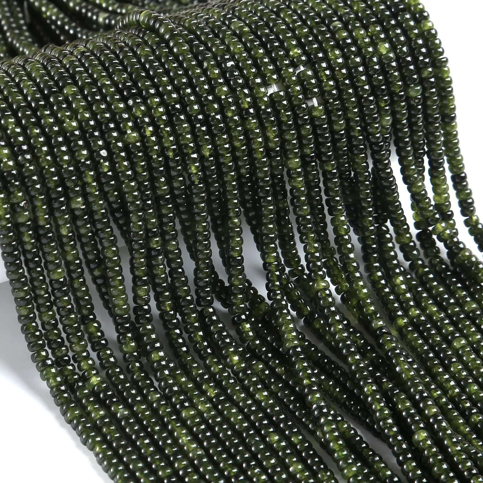 ZXYMLZI Perline in Granato Verde Naturale, 2 x 4 mm, 150 Pezzi - immagine 3
